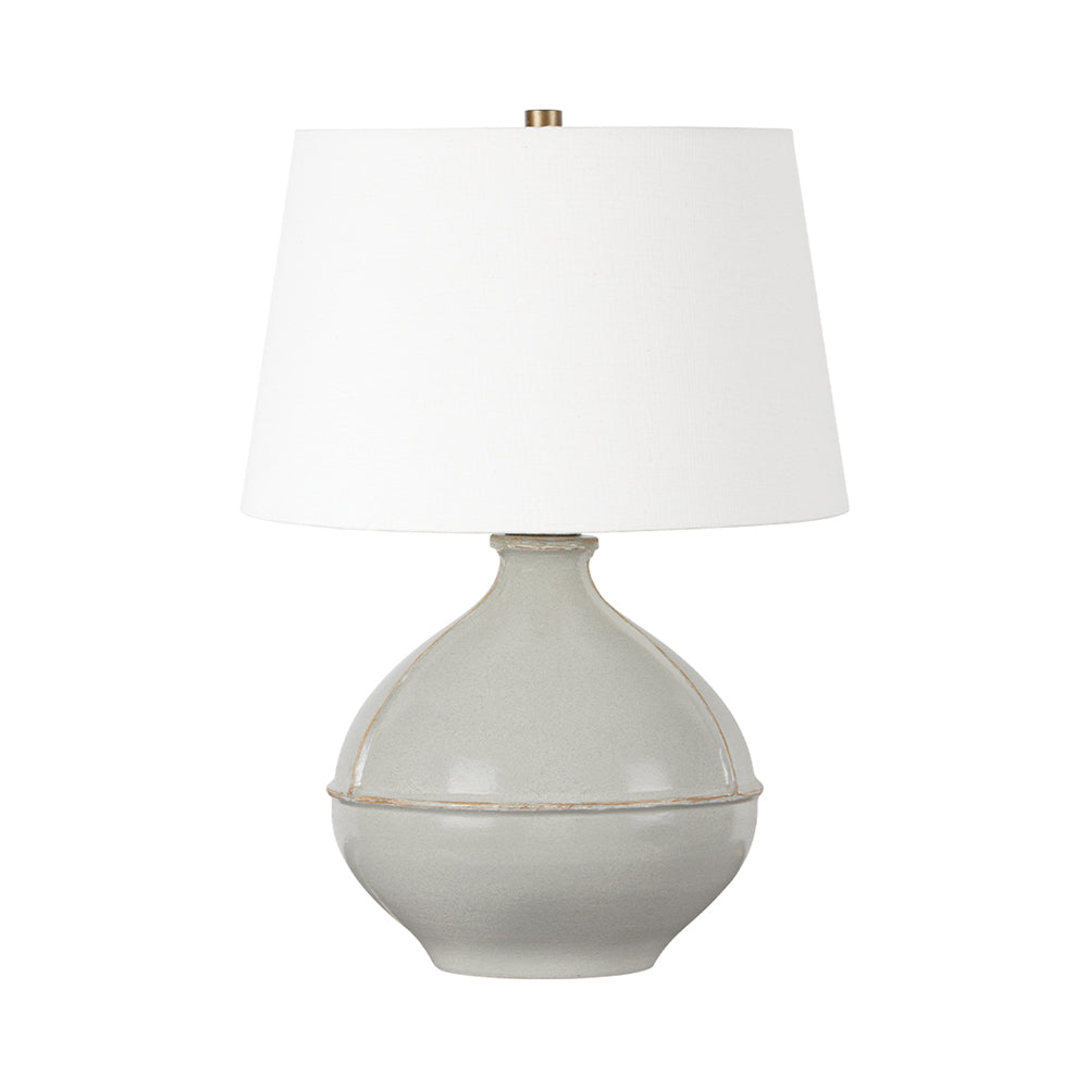 Salvage Table Lamp in Off White Linen.