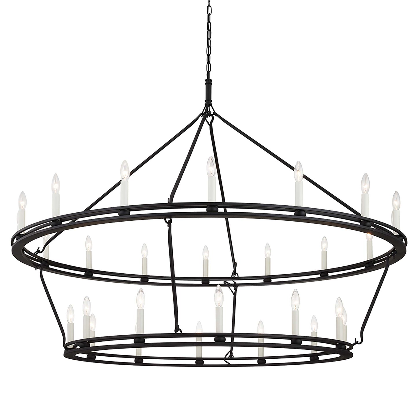 Sutton Chandelier in Textured Black (Large/2-Tier).