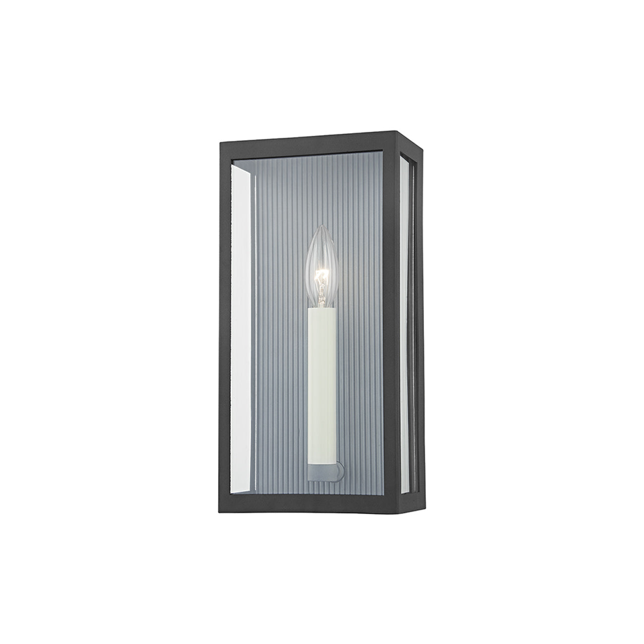 Vail Outdoor Wall Light in Texture Black/Weathered Zinc (1-Light).
