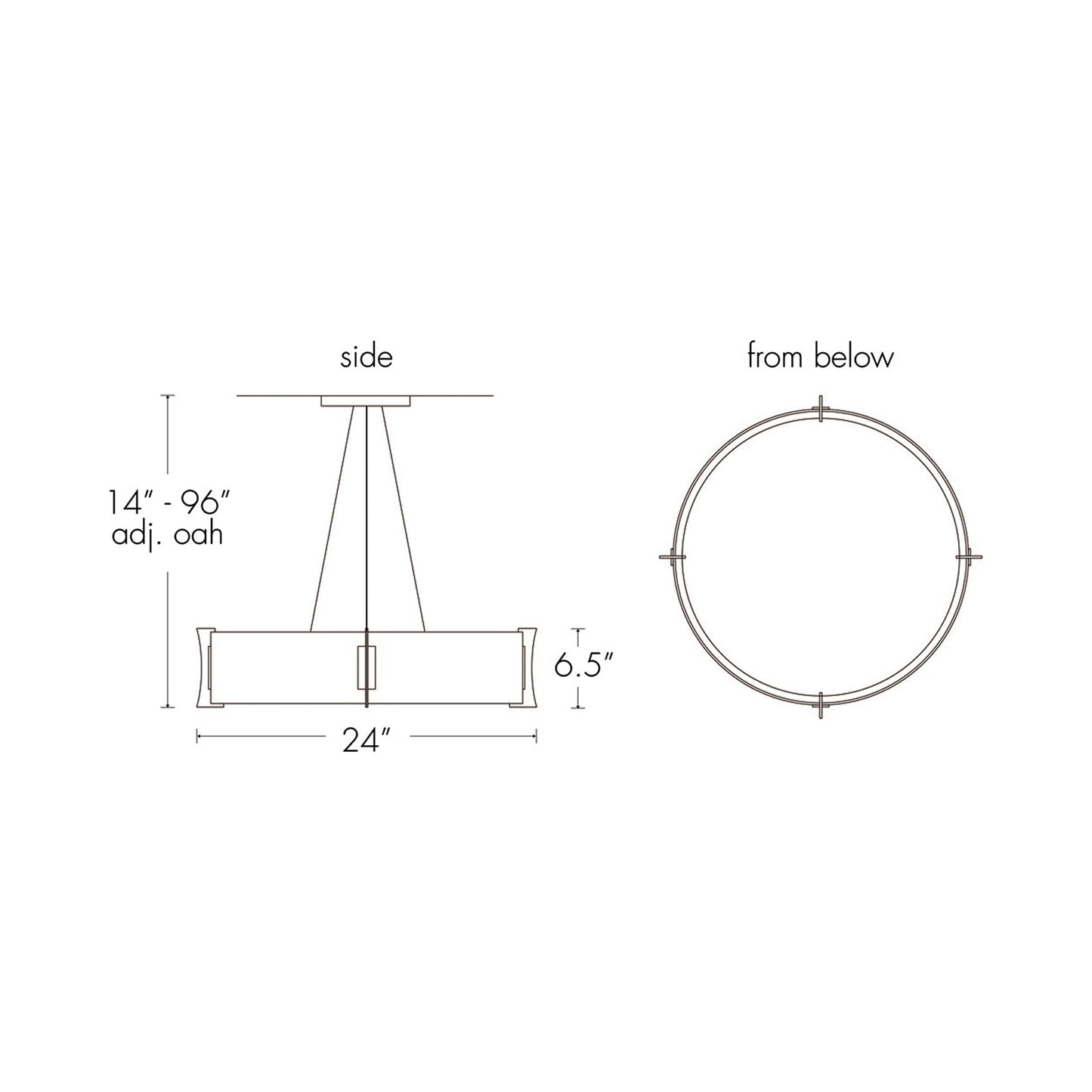 Genesis Pendant Light - line drawing.