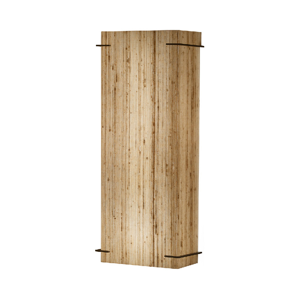 Loom Rectangular LED Wall Light in Rattan Silk (18-Inch).