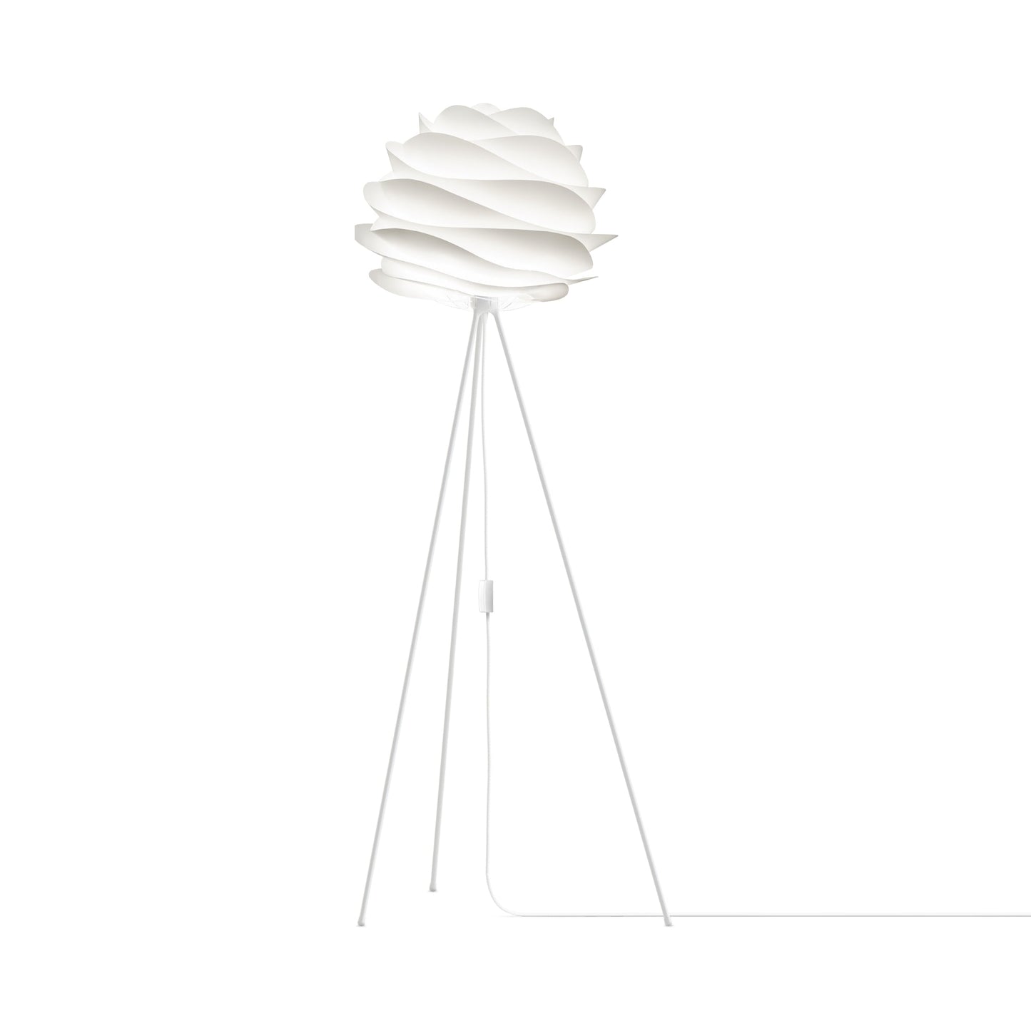 Carmina Tripod Floor Lamp in White/White (60-Inch).