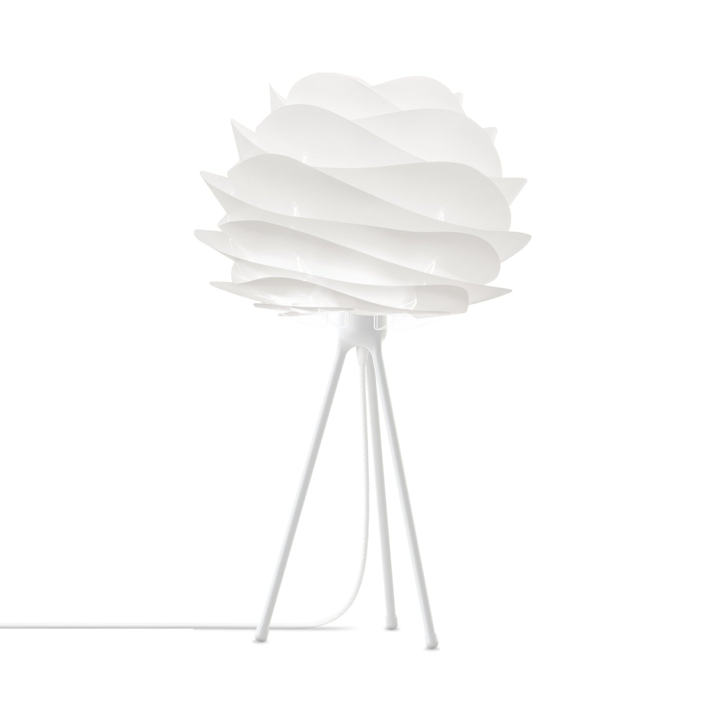Carmina Tripod Table Lamp in White/White (21-Inch).