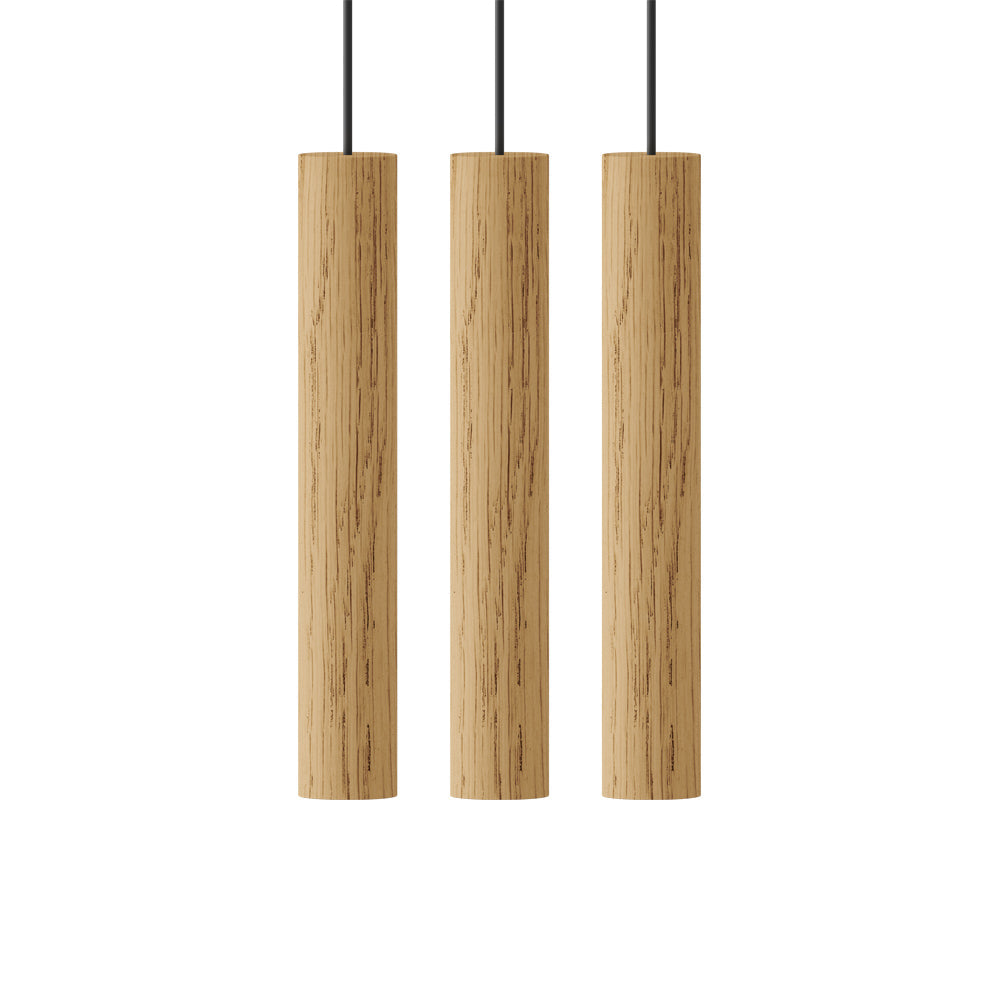Chimes LED Cluster Pendant Light in Oak.