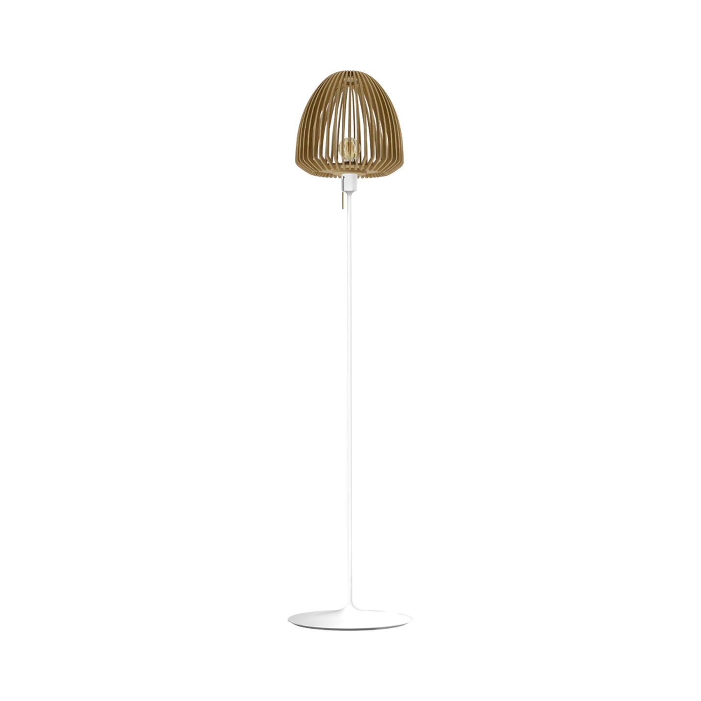 Clava Wood Floor Lamp in White/Oak.