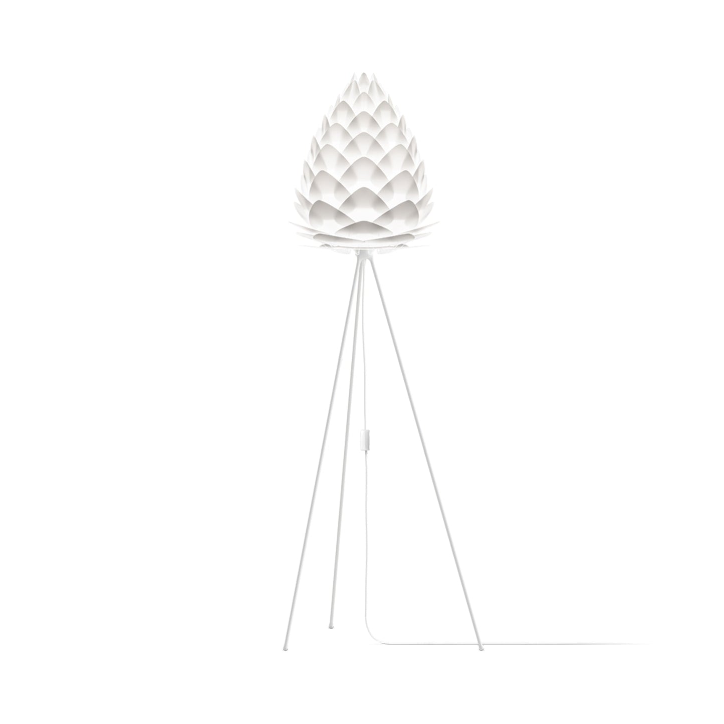 Conia Tripod Floor Lamp in White/White (63-Inch).