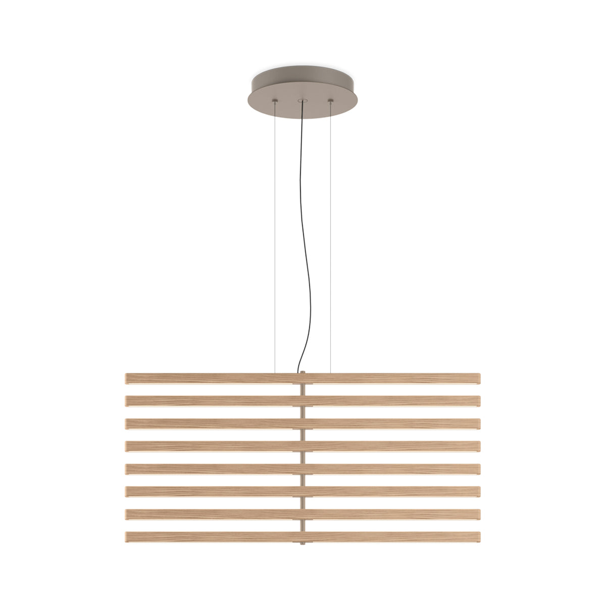 Rhythm Wood Vertical LED Downlight Pendant Light in White Oak.