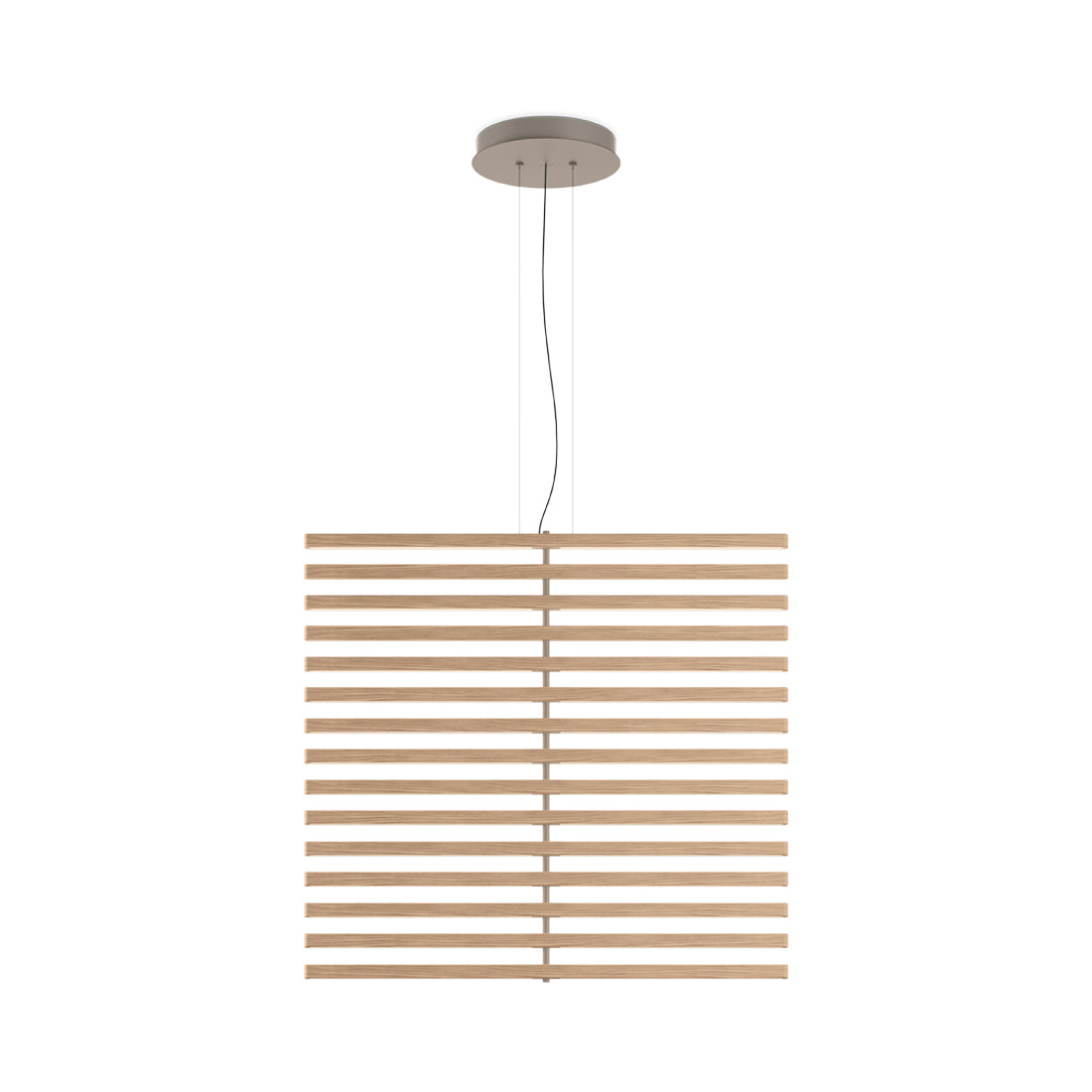Rhythm Wood Vertical LED Pendant Light in White Oak.