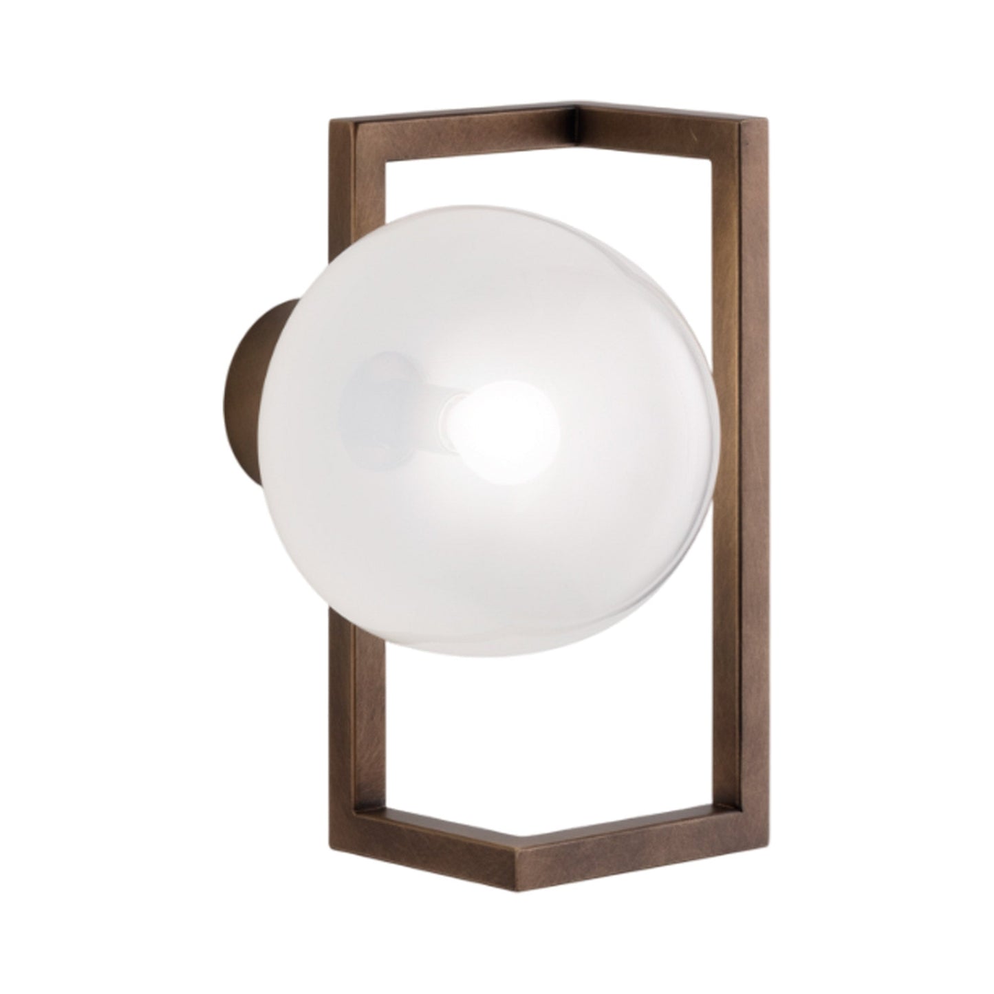 Globose Wall Light in Matt Bronze/White.
