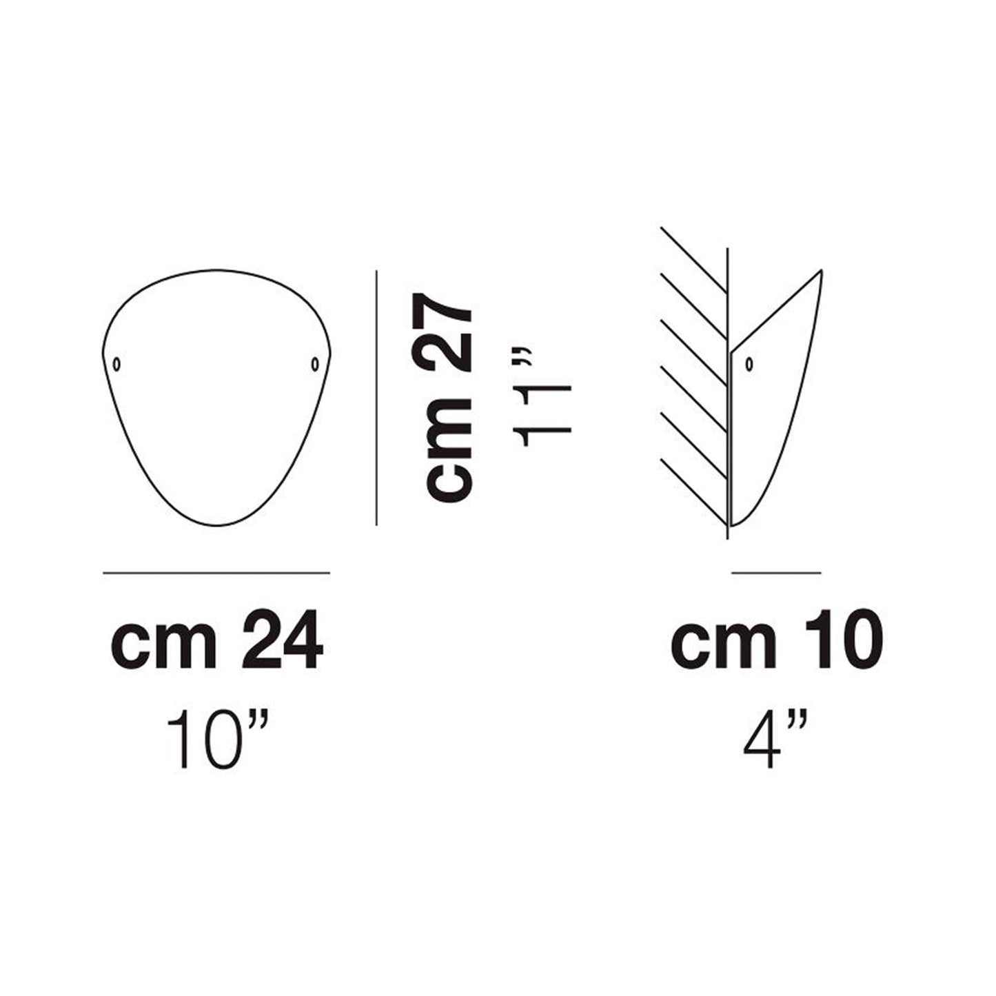 Ovalina Wall Light - line drawing.