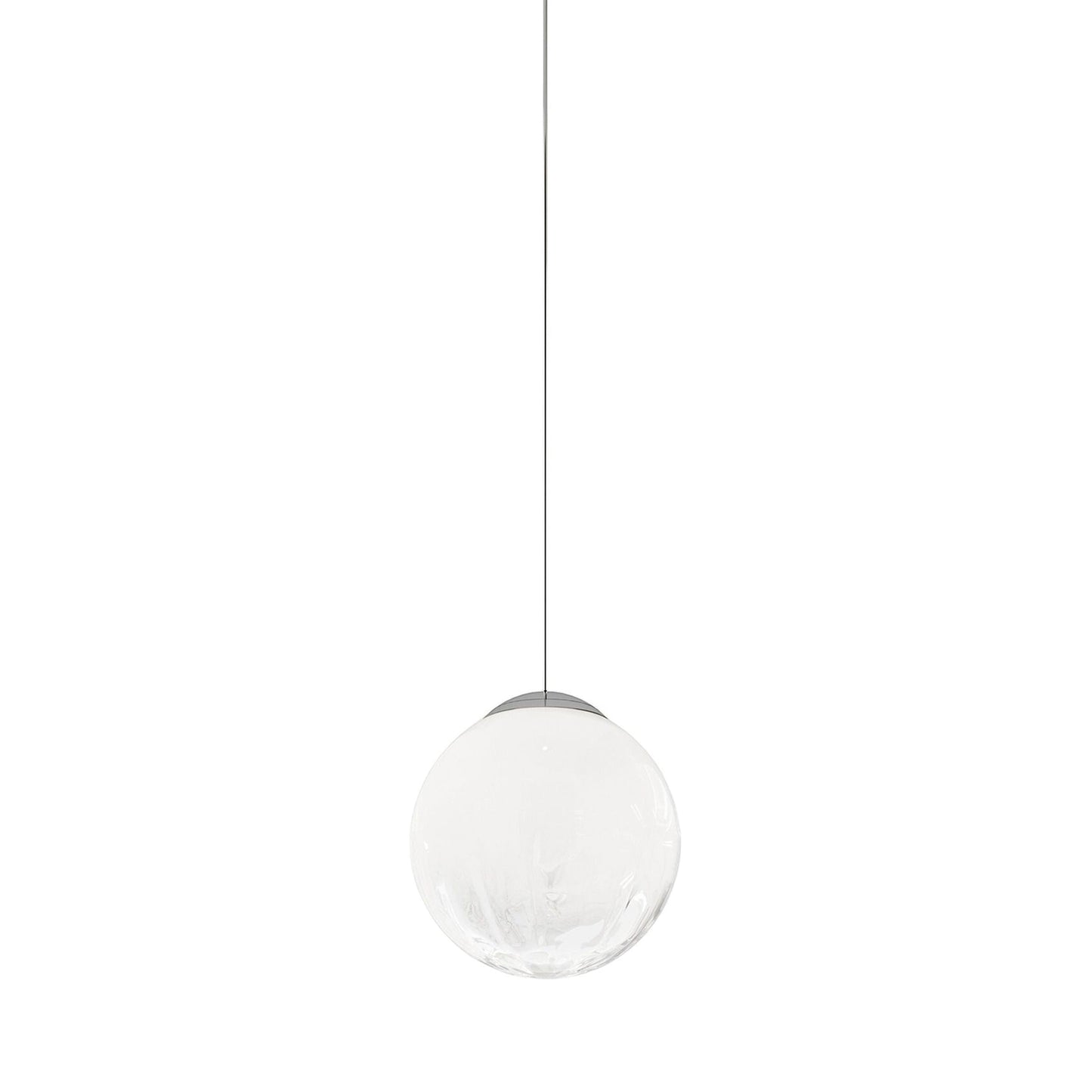 Puppet LED Pendant Light in Glossy Chrome /White Shaded (Large).