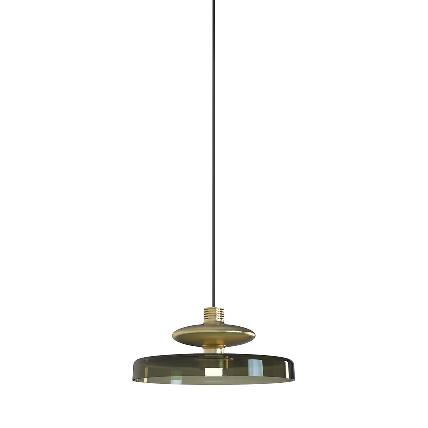 Tread LED Pendant Light in Matt Gold/Old Green.