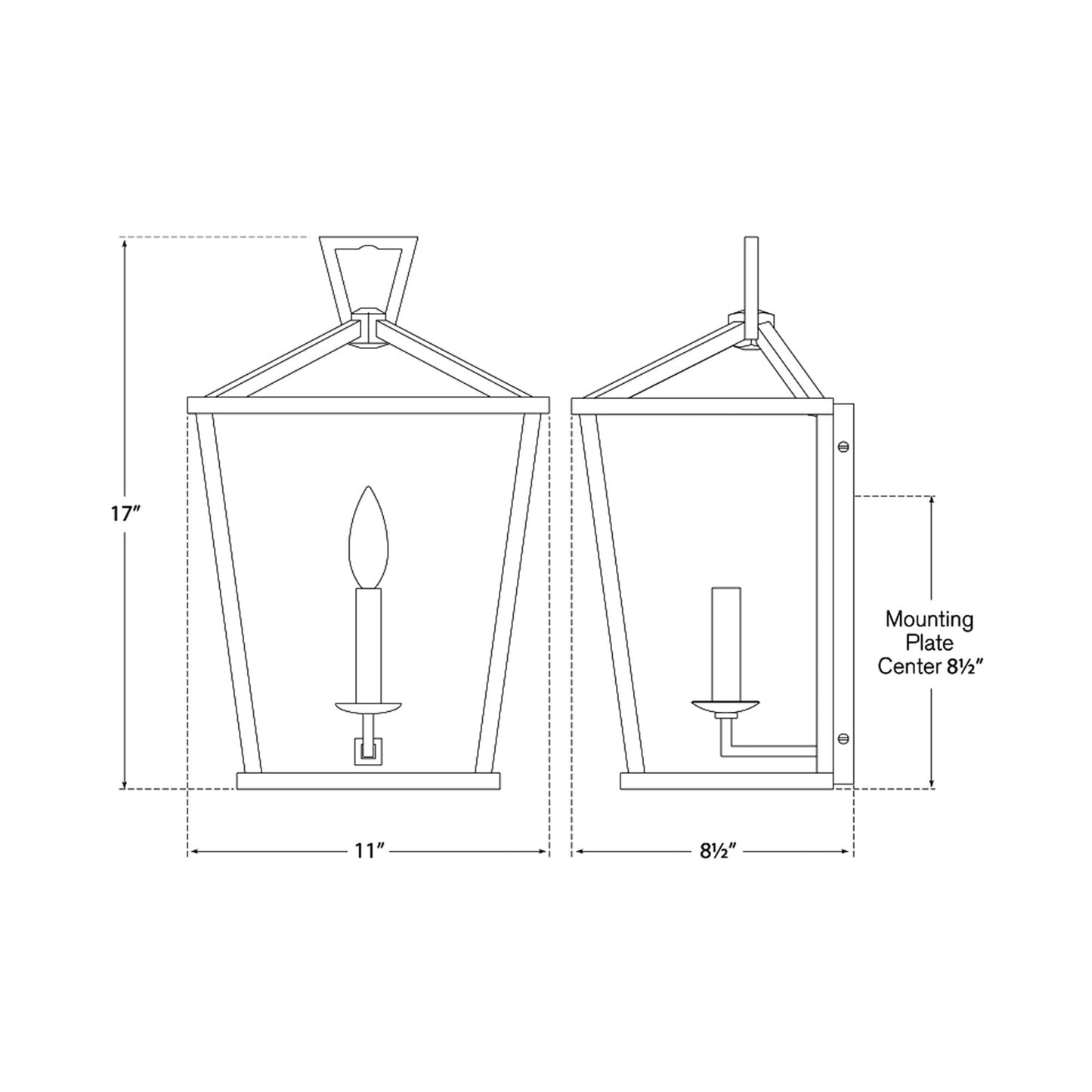 Darlana Wall Light - line drawing.