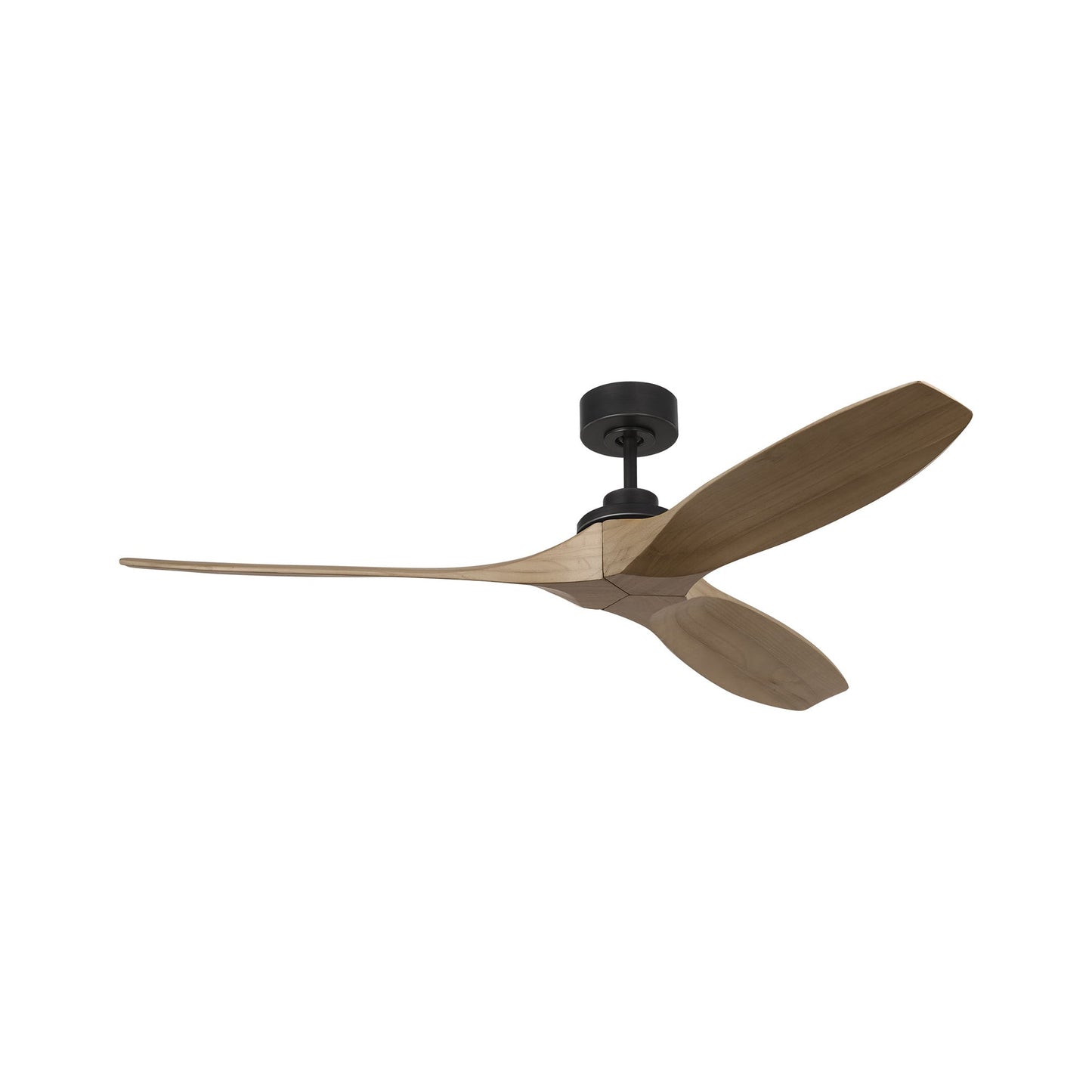 Collins Outdoor Ceiling Fan in Midnight Black / Natural Honey (60-Inch).