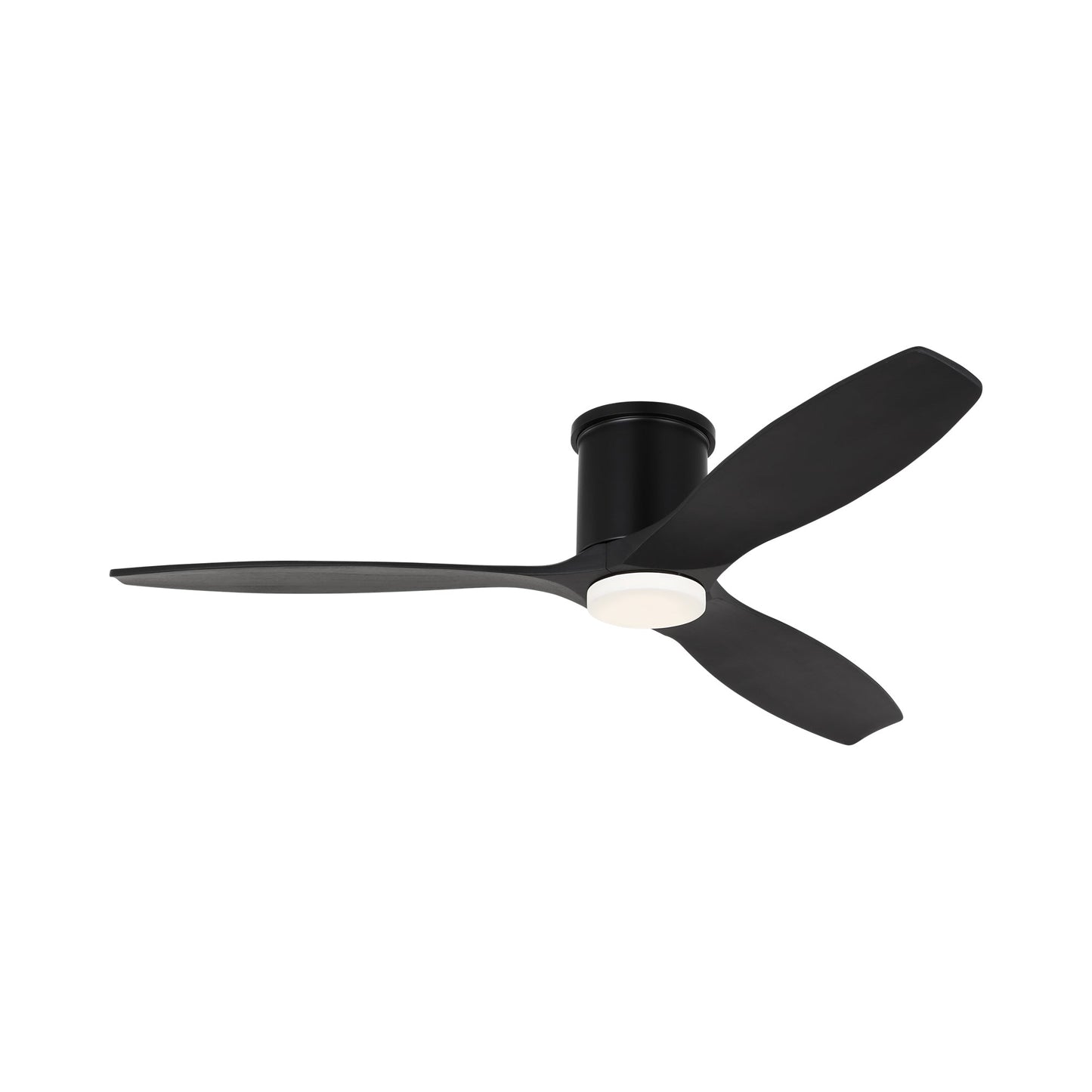 Collins Smart Hugger Outdoor LED Ceiling Fan in Midnight Black/Midnight Black.
