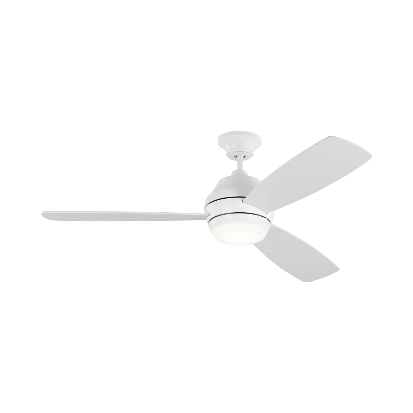 Ikon Outdoor LED Ceiling Fan in Matte White/Matte White.