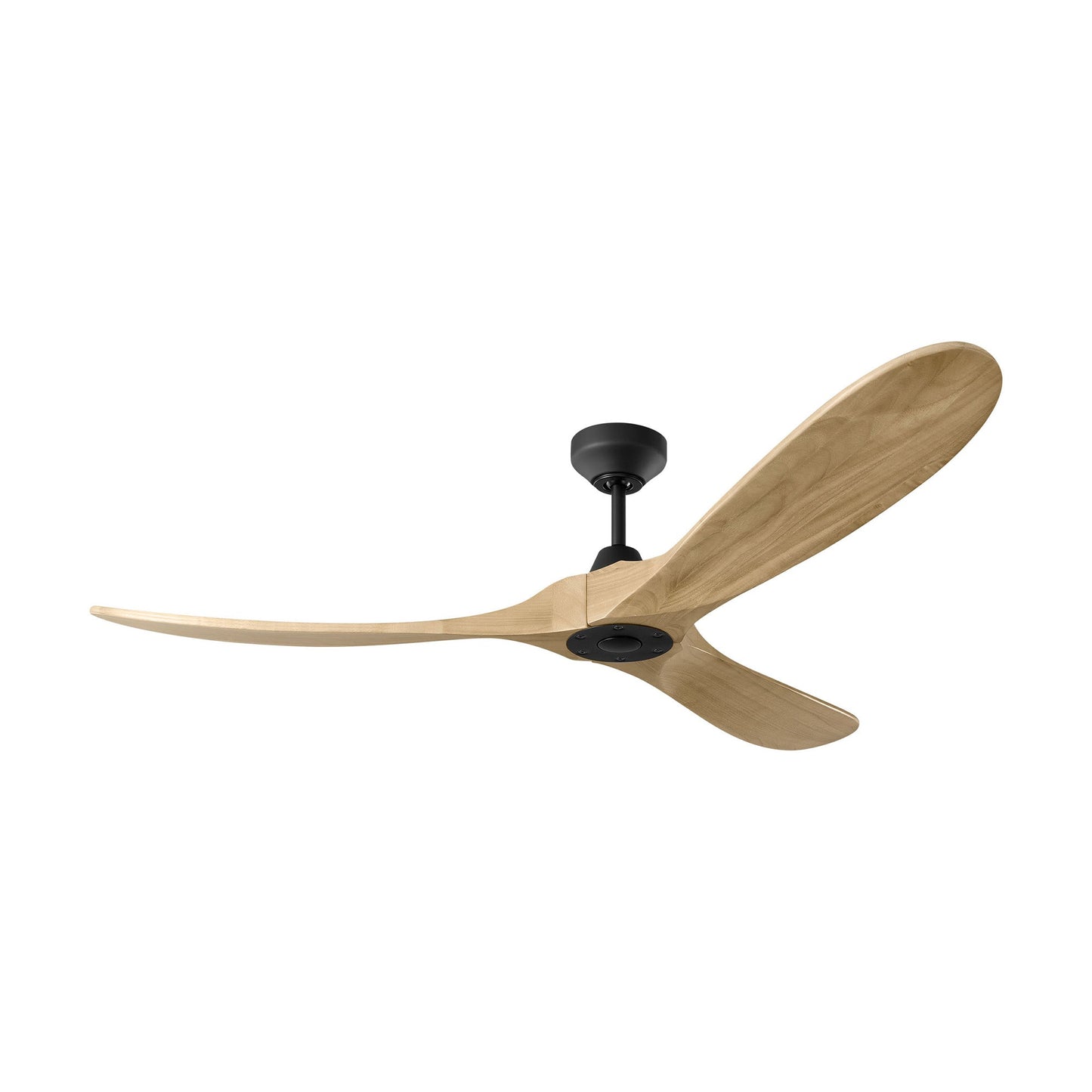 Maverick Outdoor Ceiling Fan in Midnight Black/Natural Honey (60-Inch).