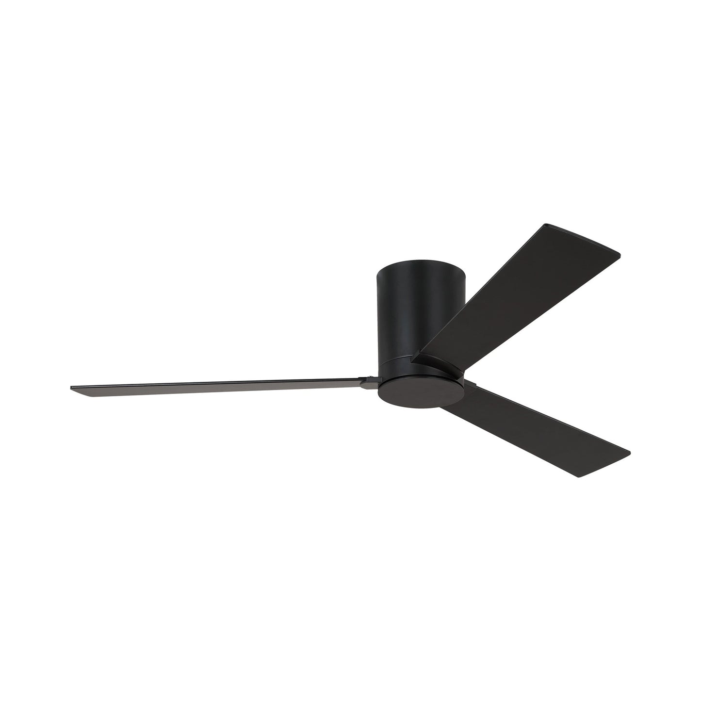 Rozzen Hugger Outdoor Ceiling Fan in Midnight Black/Midnight Black/American Walnut (52-Inch).