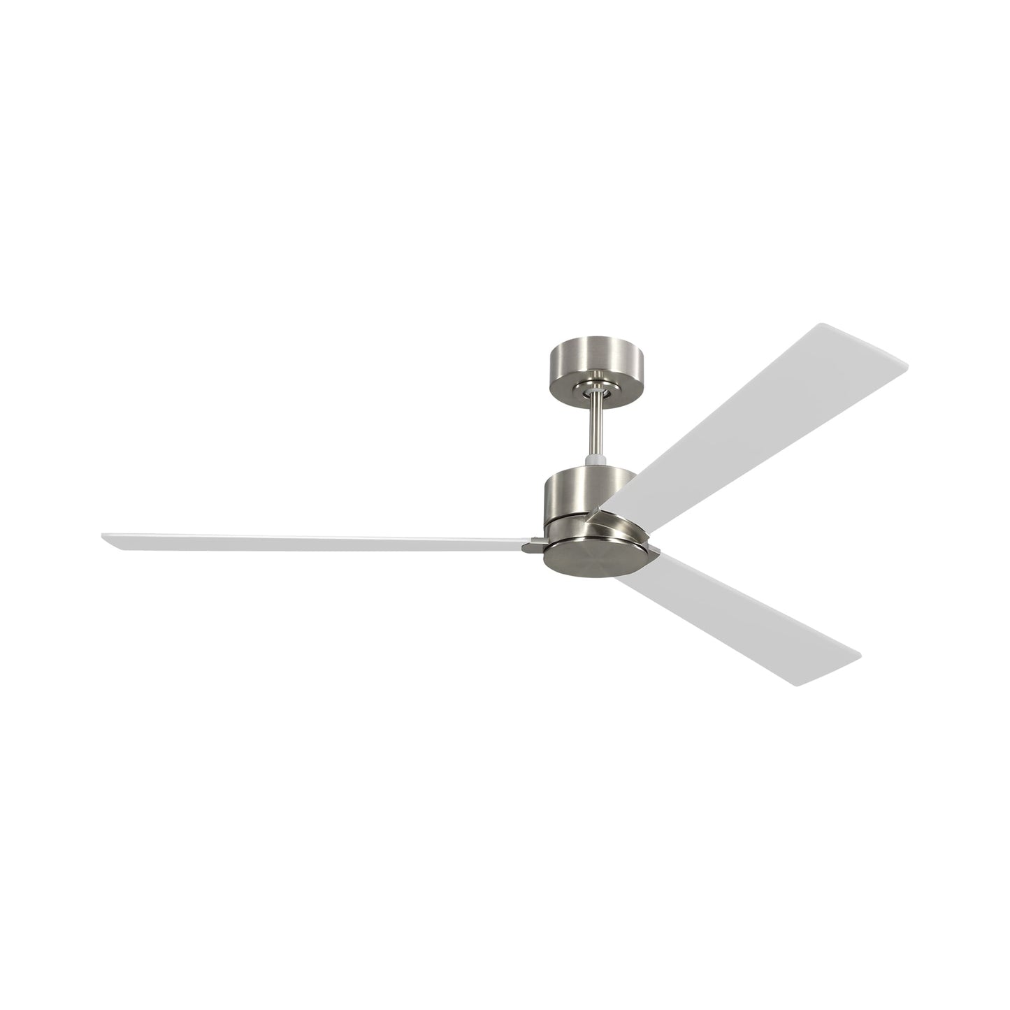 Rozzen Smart Ceiling Fan in Brushed Steel/Silver/American Walnut Reversible Blades.