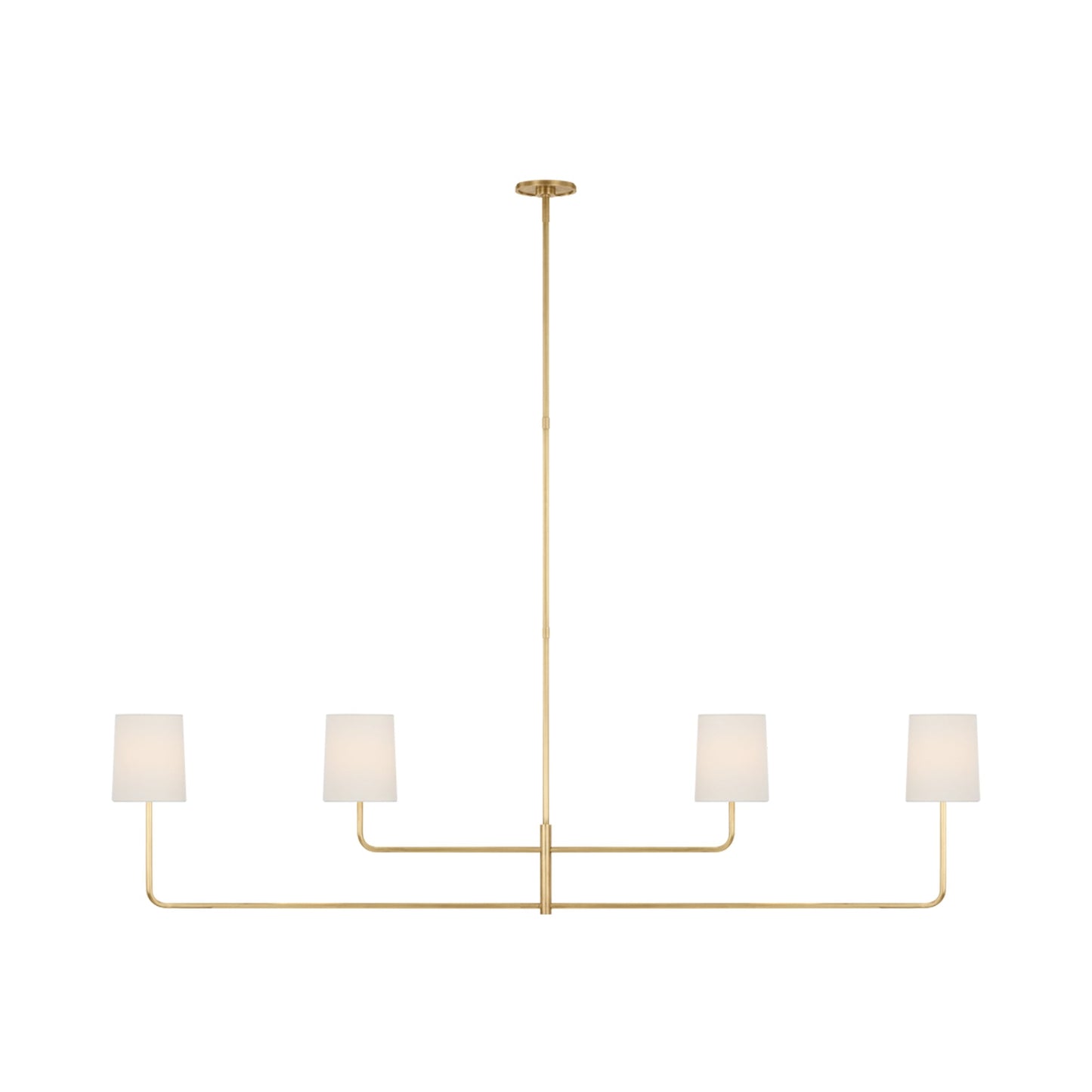 Go Lightly Linear Chandelier in Soft Brass/Linen (4-Light).
