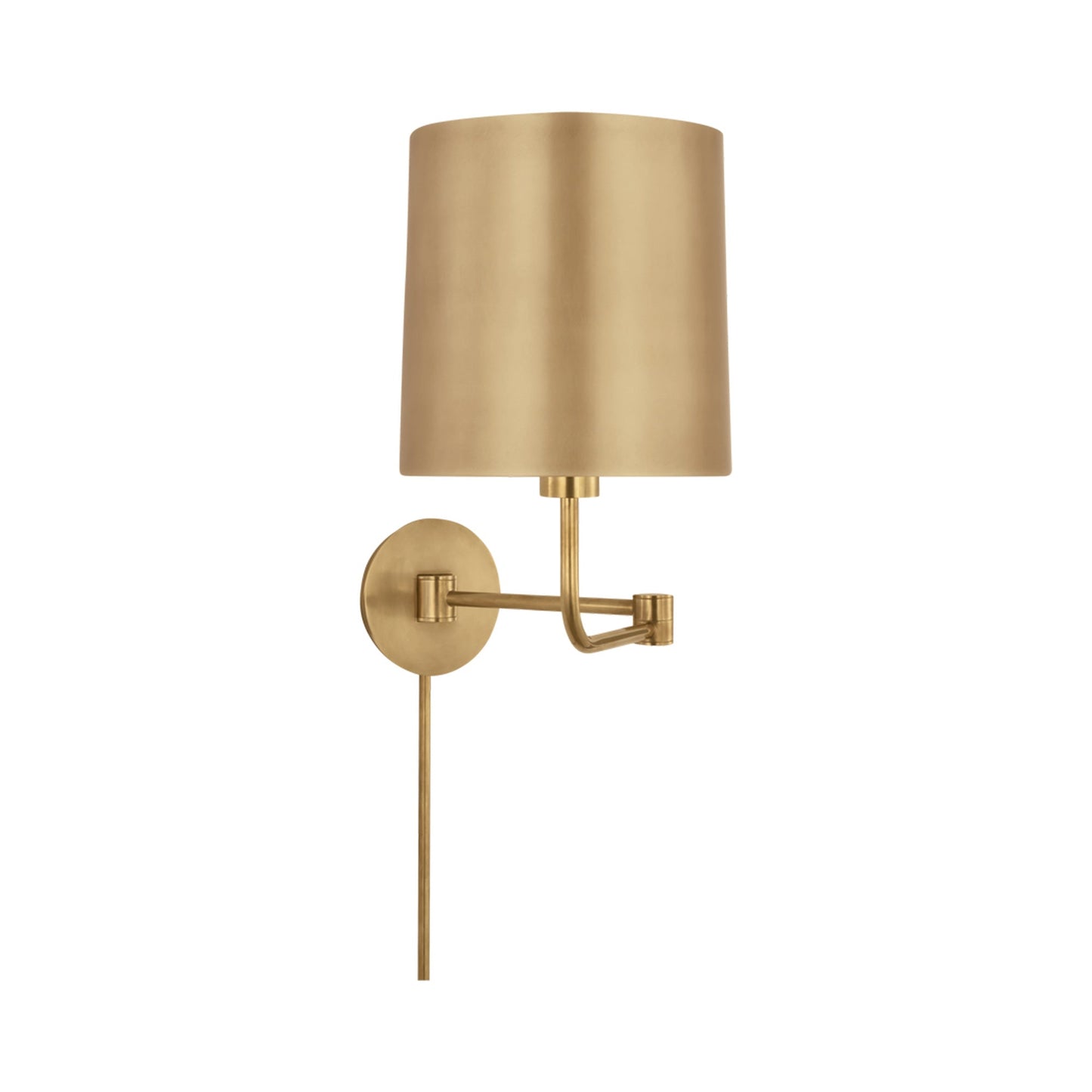 Go Lightly Swing Arm Wall Light in Soft Brass.