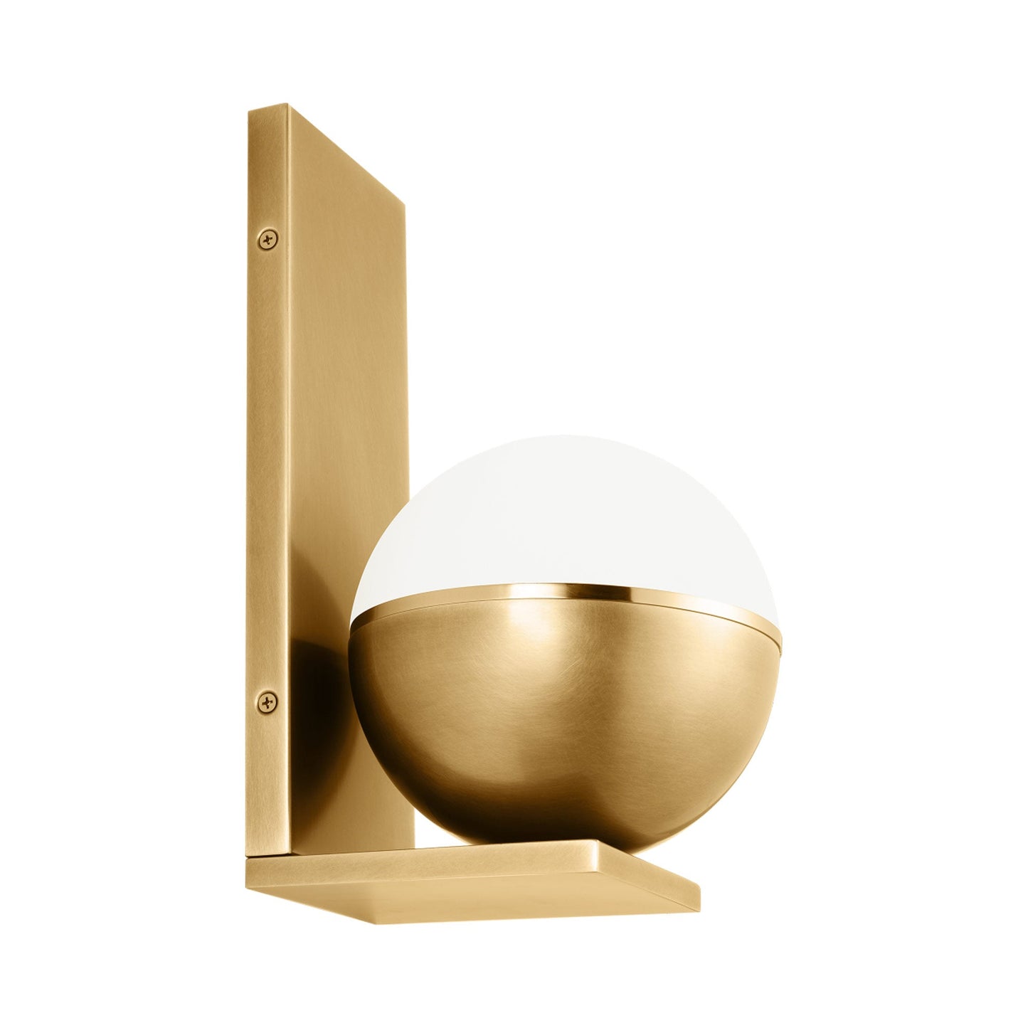 Akova LED Wall Light in Plated Brass/Plated Brass.