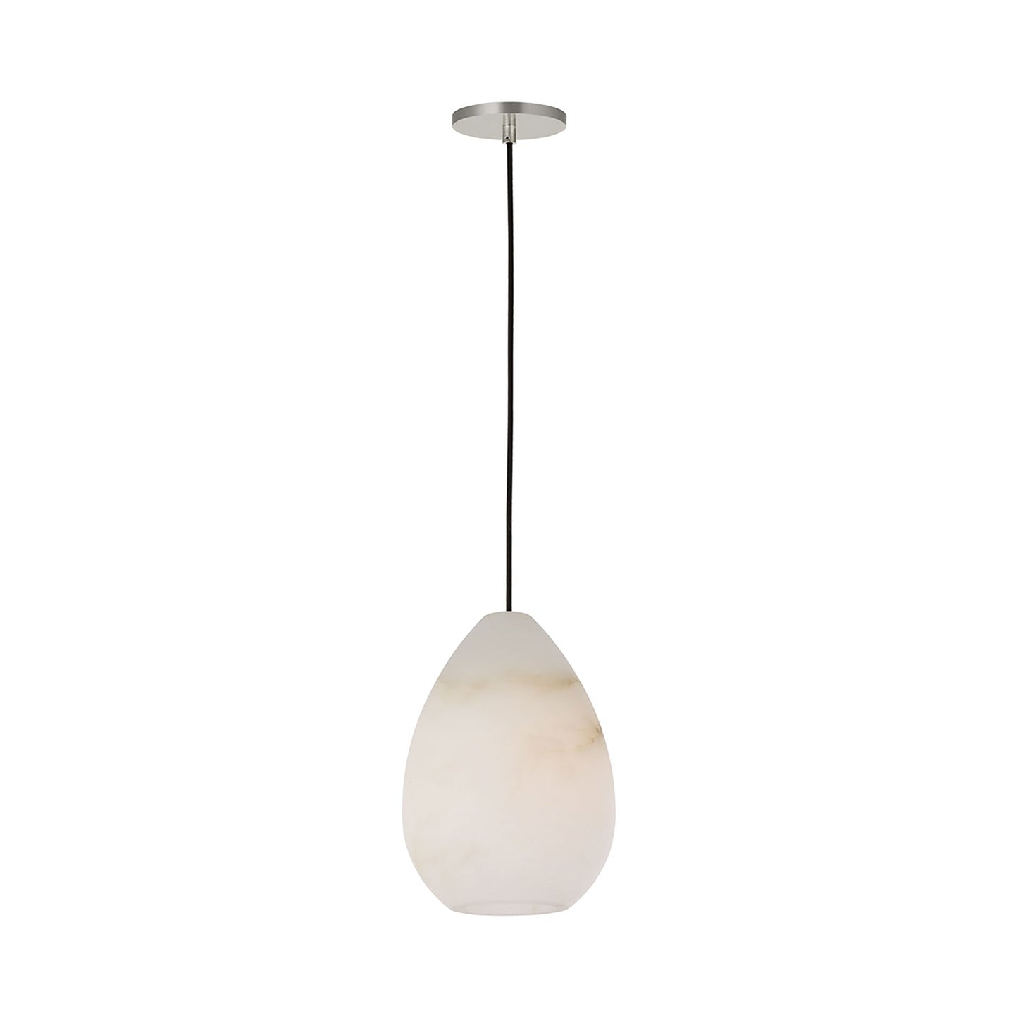 Alina Pendant Light in Polished Nickel/Alabaster (Medium).