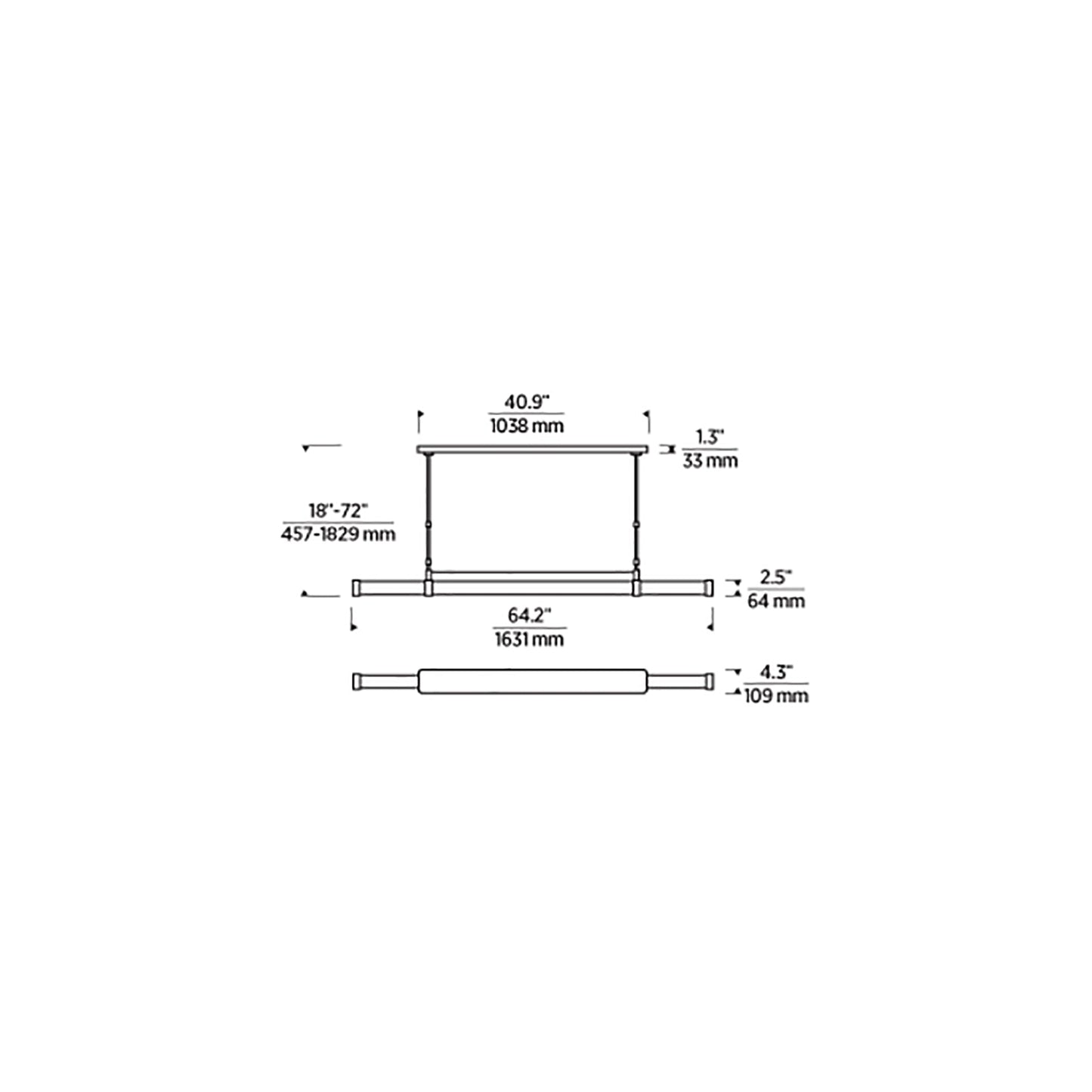 Alo LED Chandelier - line drawing.