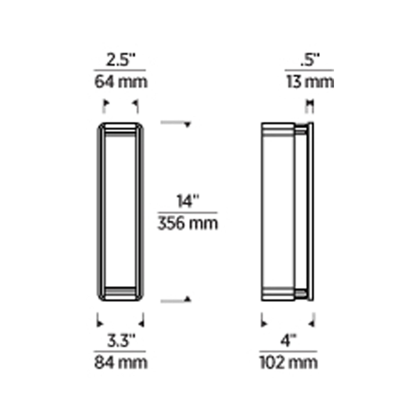 Alo LED Wall Light - line drawing.