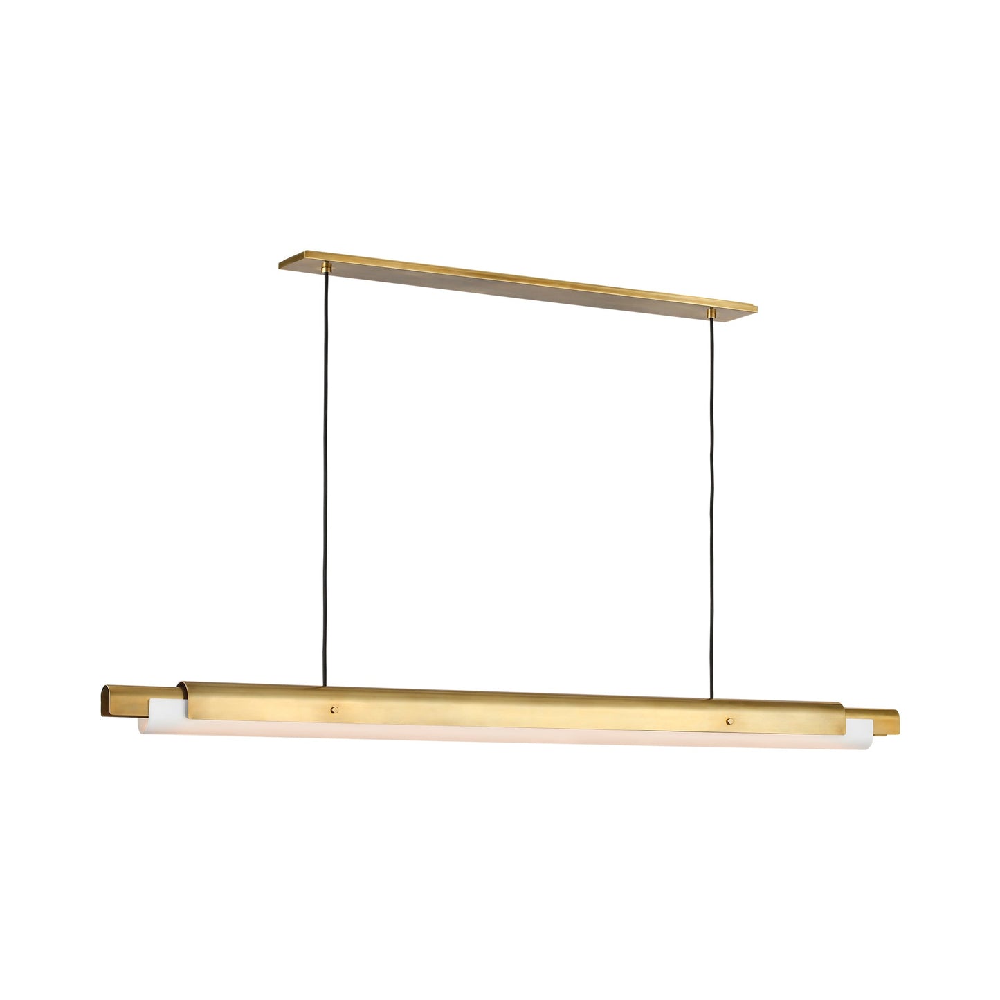 Ambrose Linear LED Chandelier in Hand Rubbed Antique Brass (72-Inch).