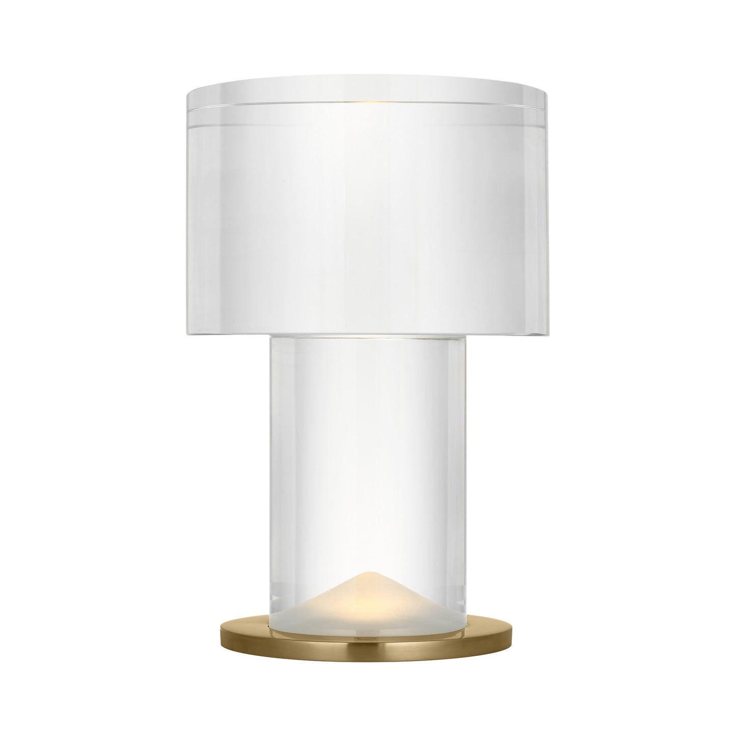 Beryl Cylinder LED Table Lamp in Hand-Rubbed Antique Brass.