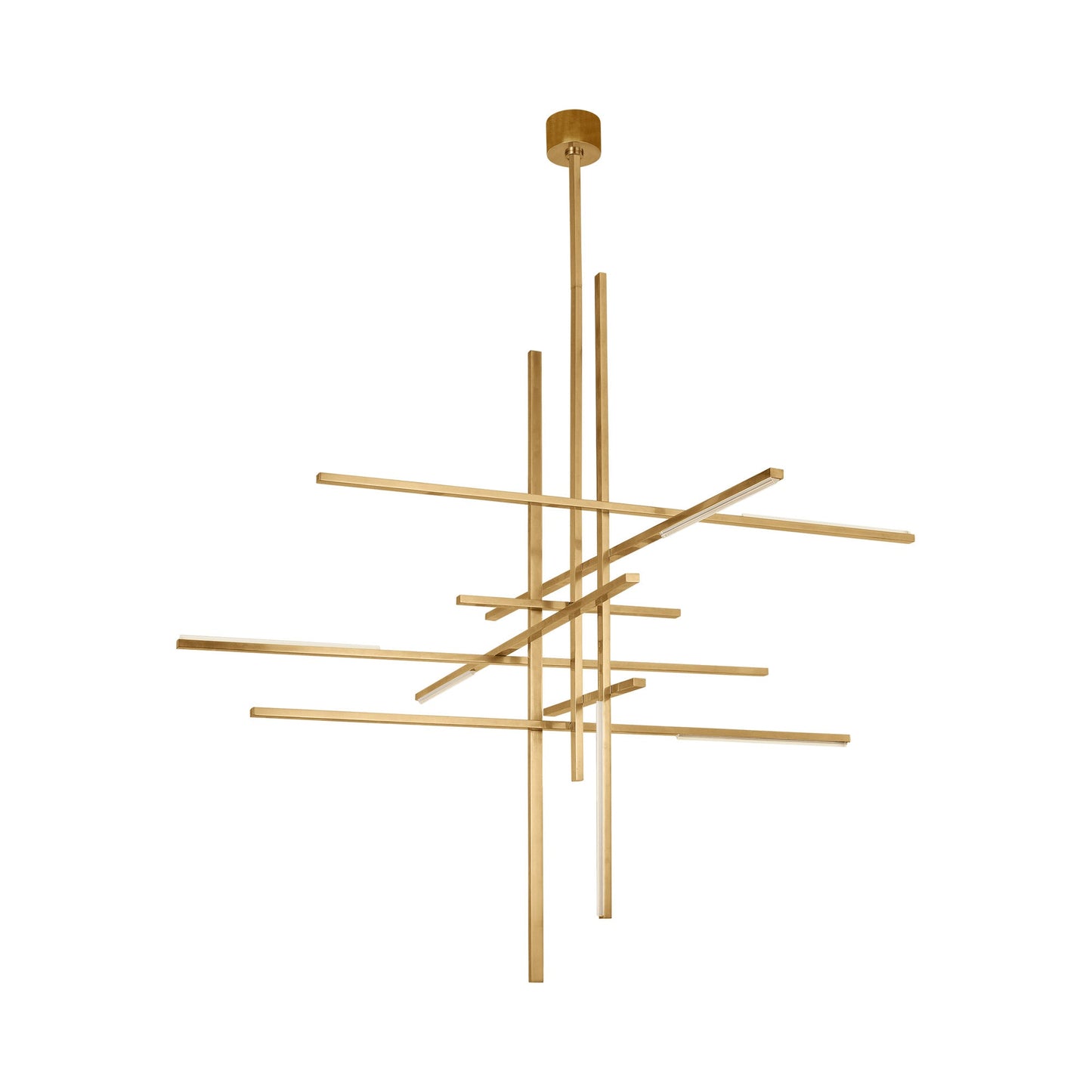 Cityscape LED Chandelier in Natural Brass (59.5-Inch).