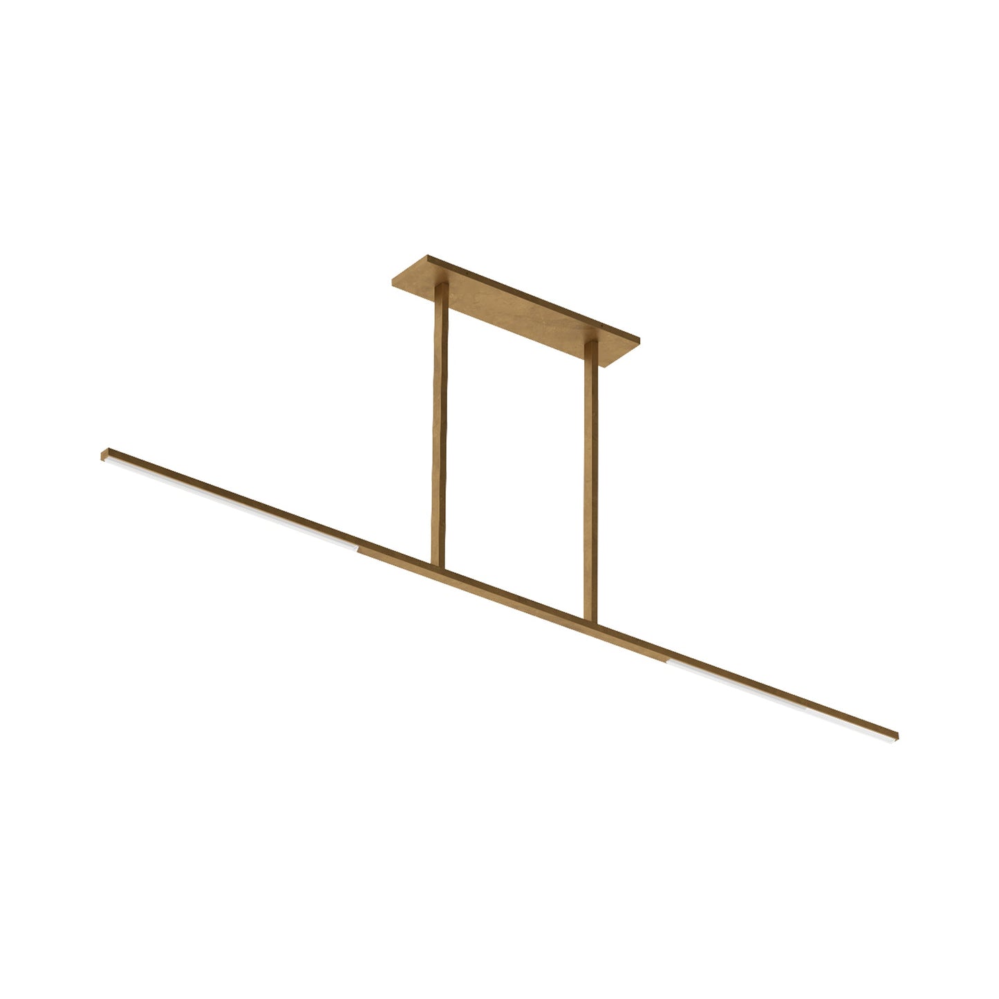 Cityscape Linear LED Chandelier in Hand Rubbed Antique Brass.