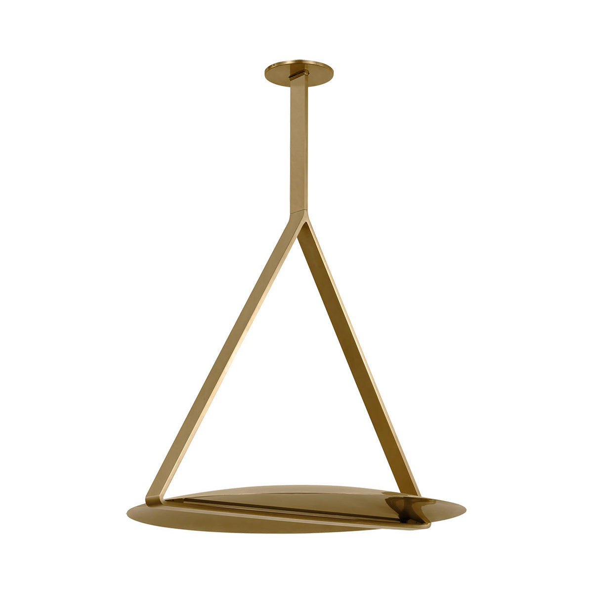 Cymbal LED Pendant Light in Natural Brass (Large).