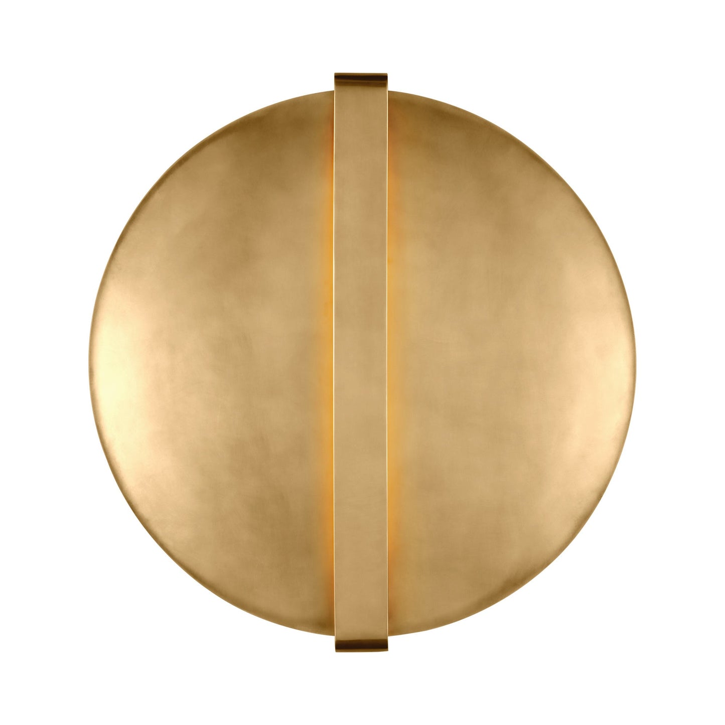 Cymbal LED Wall Light in Natural Brass.
