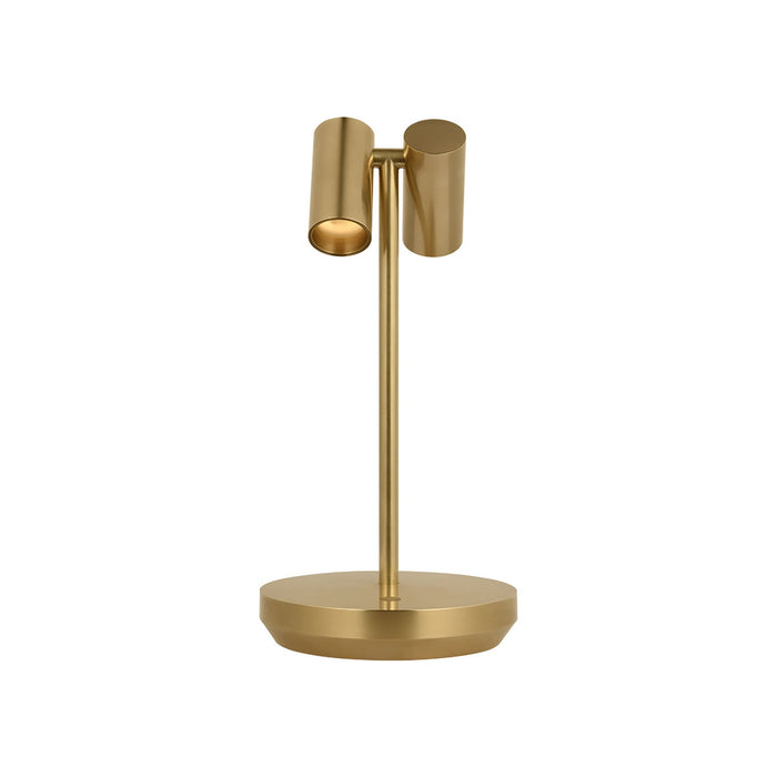 Doppia LED Table Lamp in Hand Rubbed Antique Brass (Small).