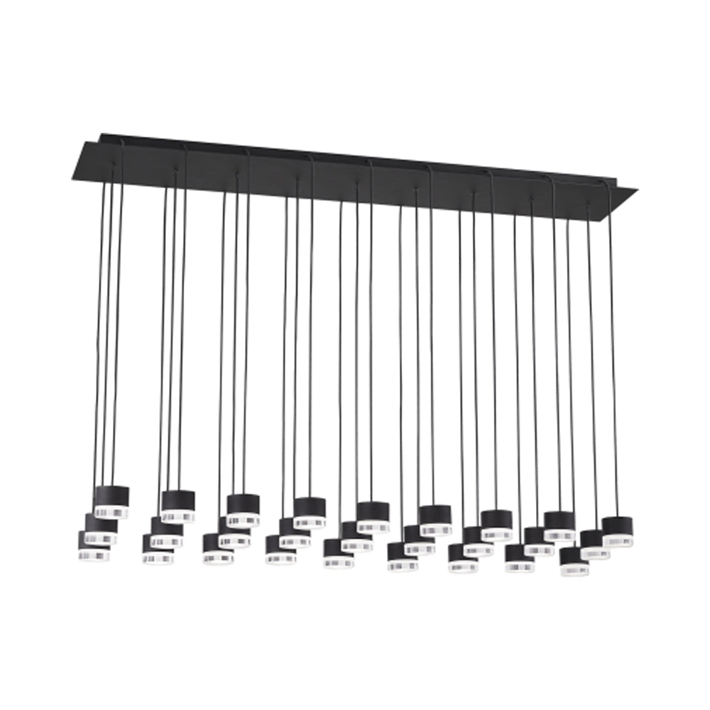Gable LED Linear Chandelier in Nightshade Black/Crystal (27-Light).