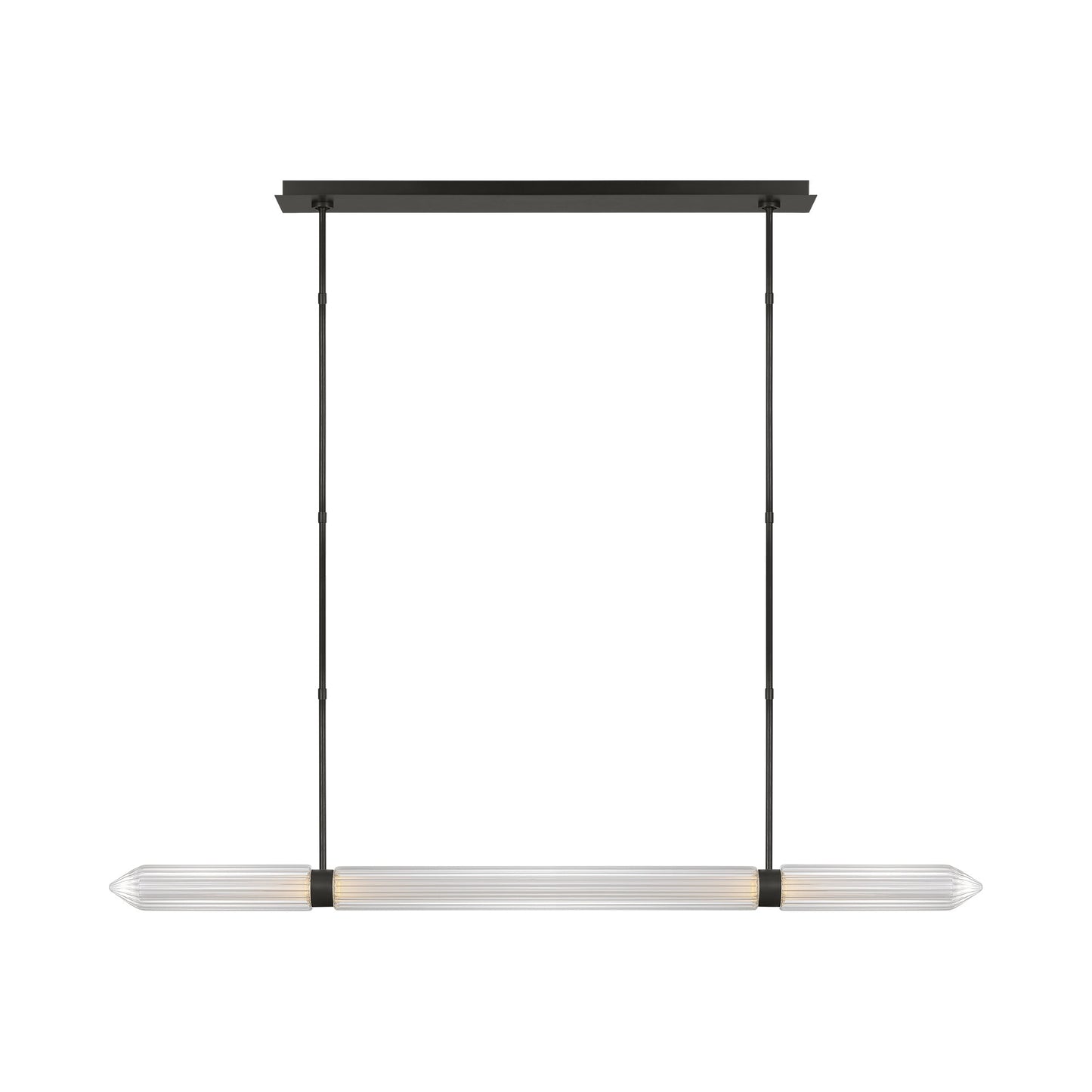 Langston LED Linear Chandelier in Plated Dark Bronze.