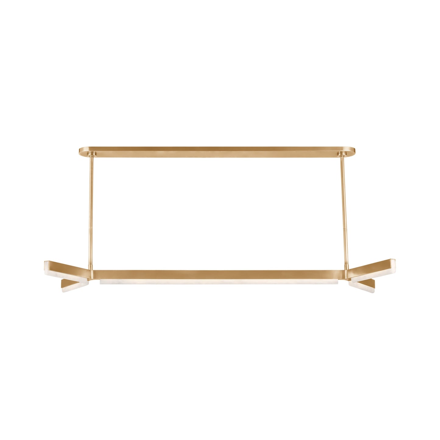 Linea 5-Light Linear LED Chandelier in Hand Rubbed Antique Brass.