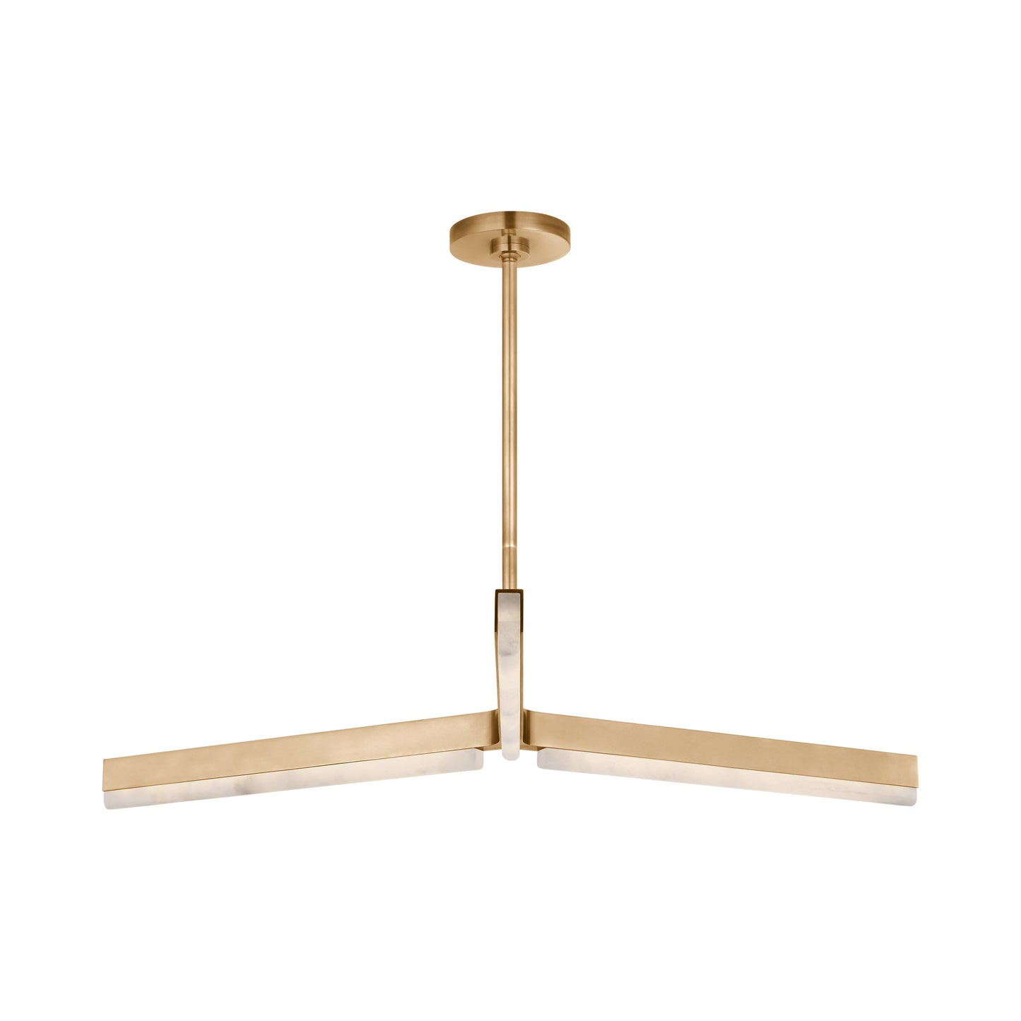 Linea LED Chandelier in Hand Rubbed Antique Brass.