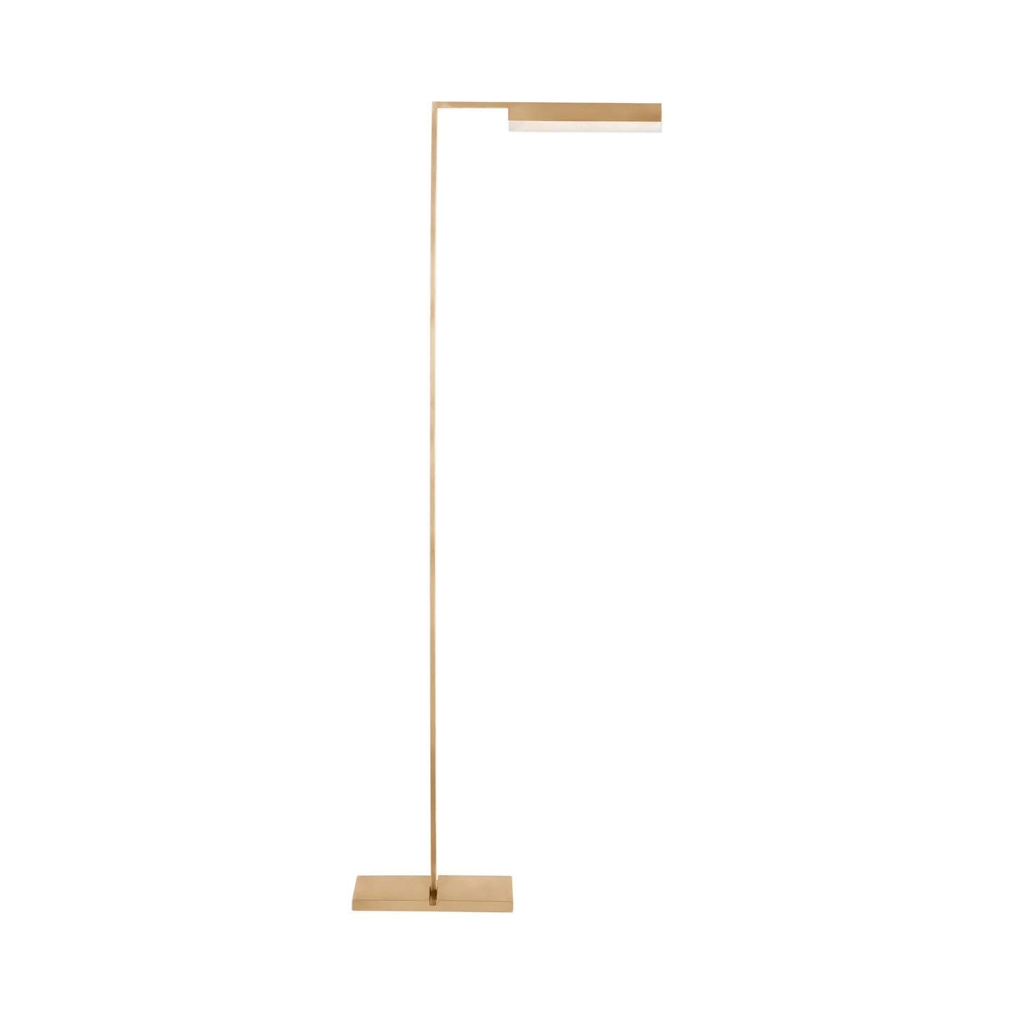 Linea LED Floor Lamp in Hand Rubbed Antique Brass.