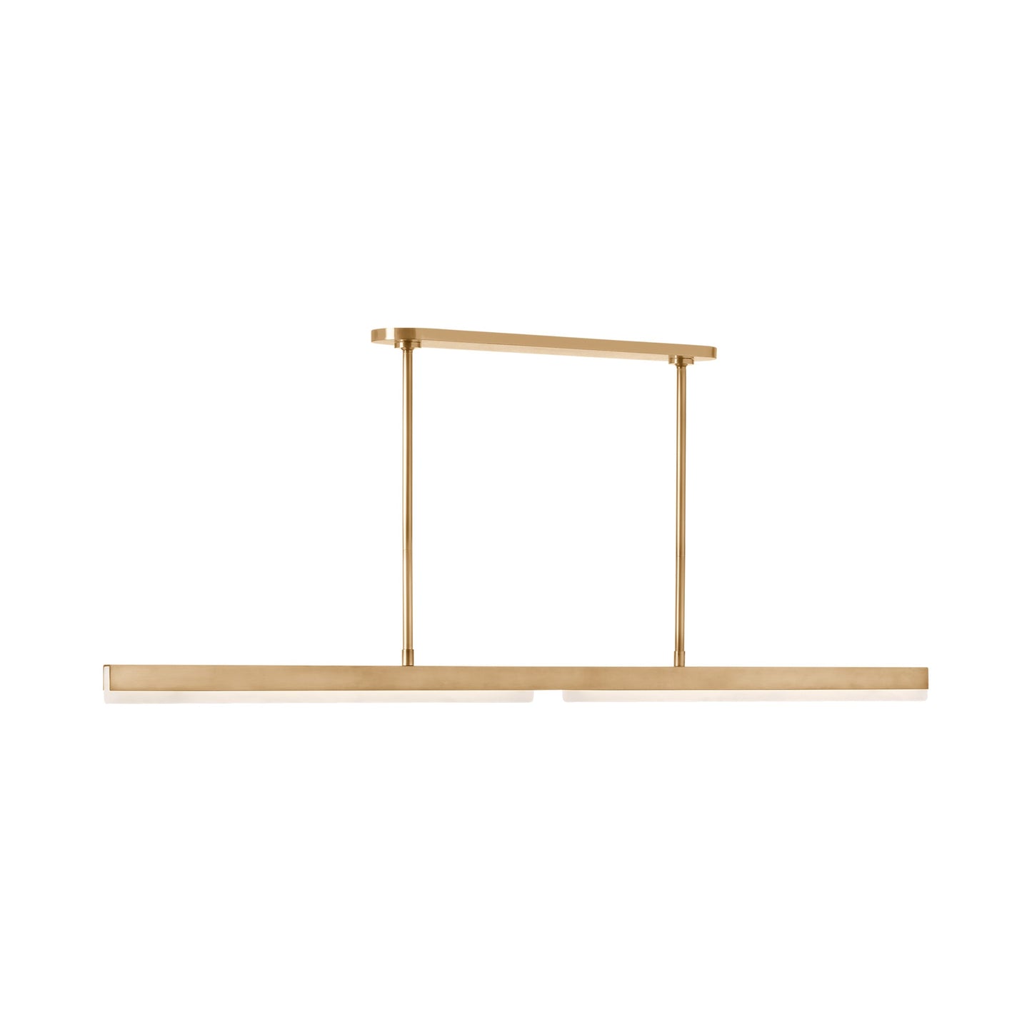 Linea Linear LED Chandelier in Hand Rubbed Antique Brass.