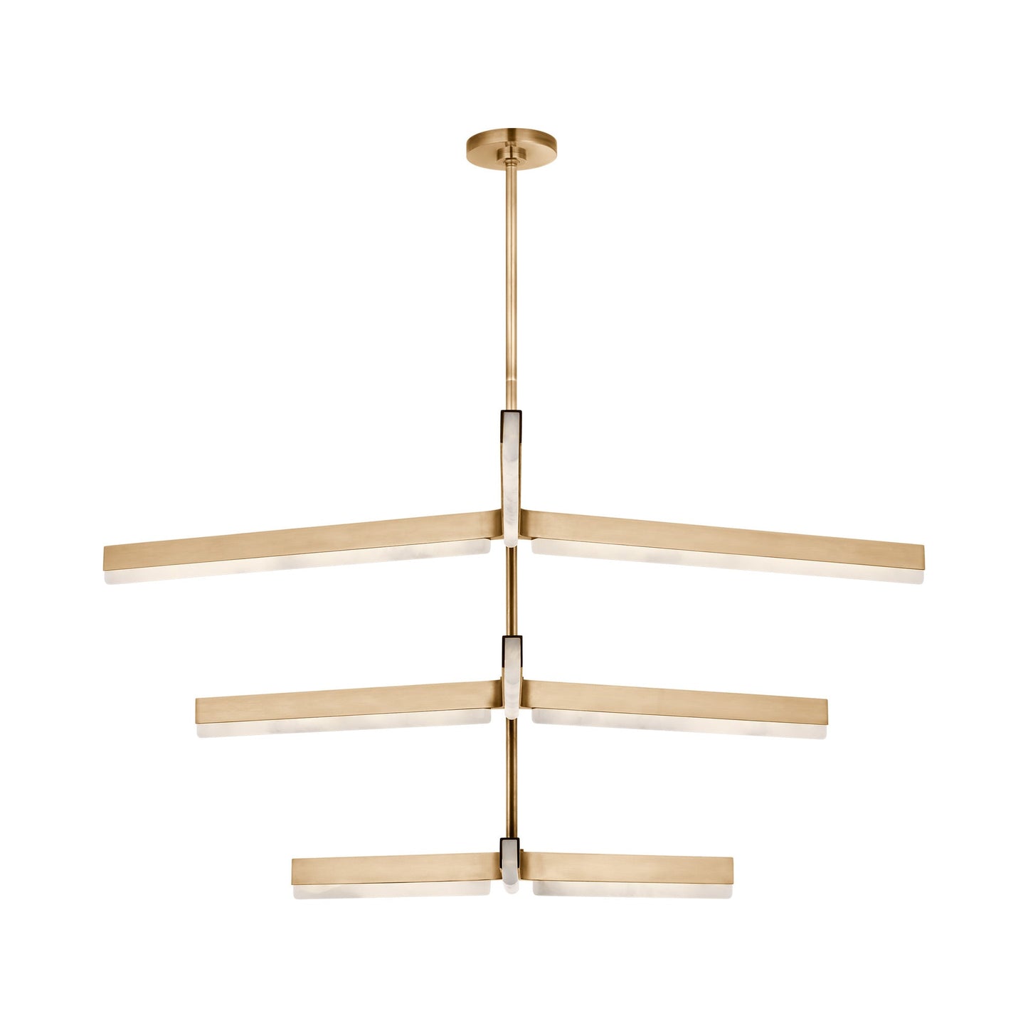 Linea Multi Tier LED Chandelier in Hand Rubbed Antique Brass (3-Tier).