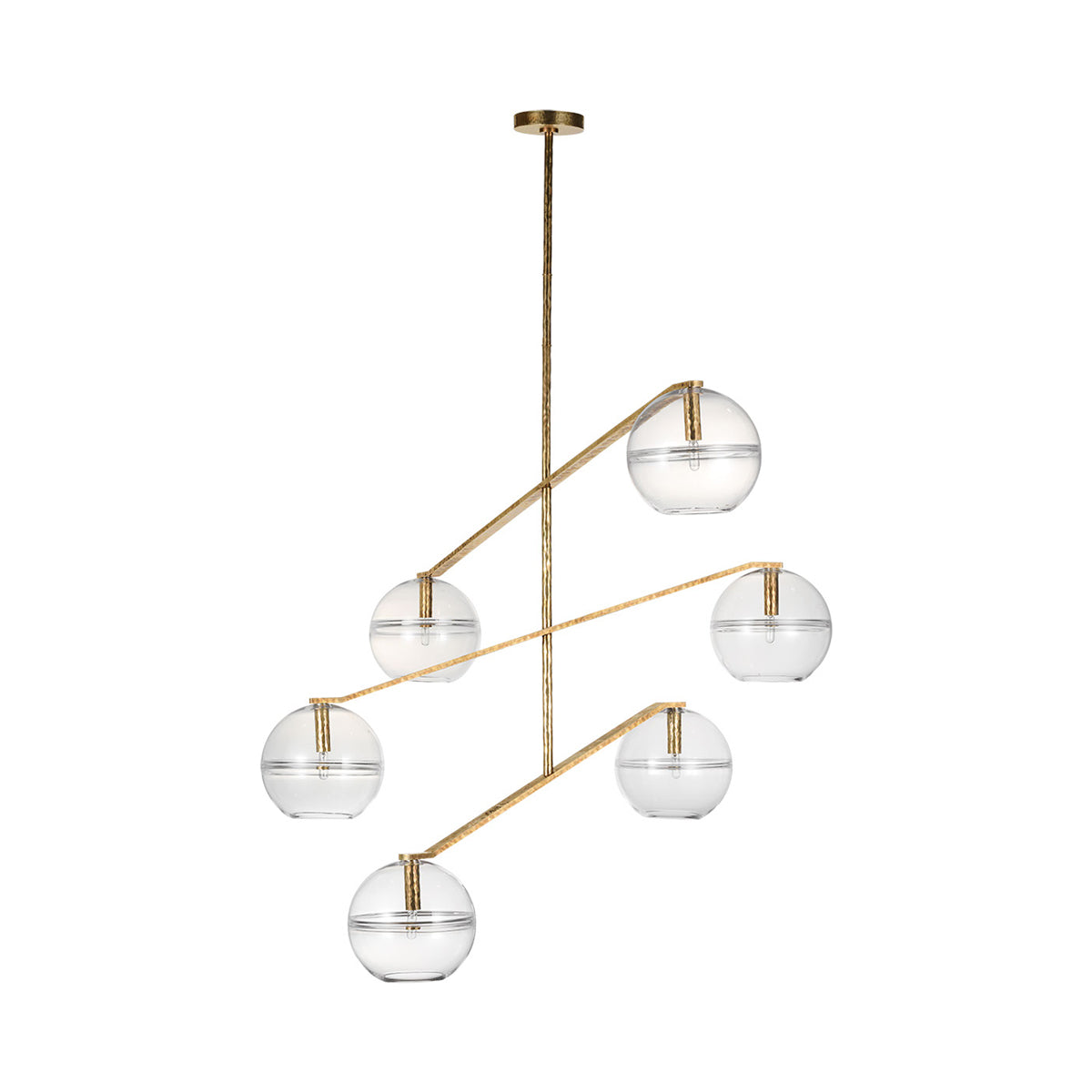 Lowing Chandelier in Polished Antique Brass (6-Light).