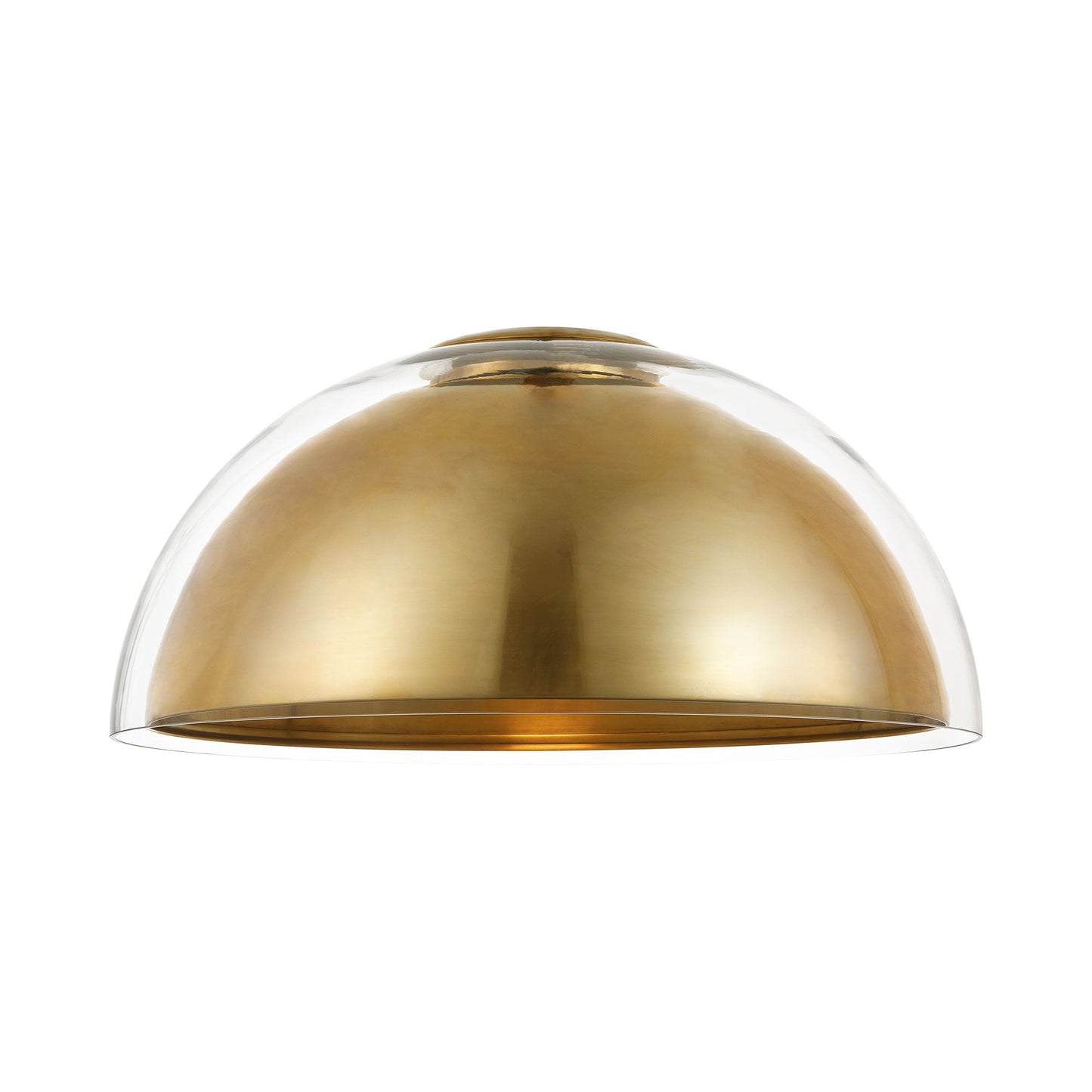 Lusi LED Flush Mount Ceiling Light in Hand-Rubbed Antique Brass.