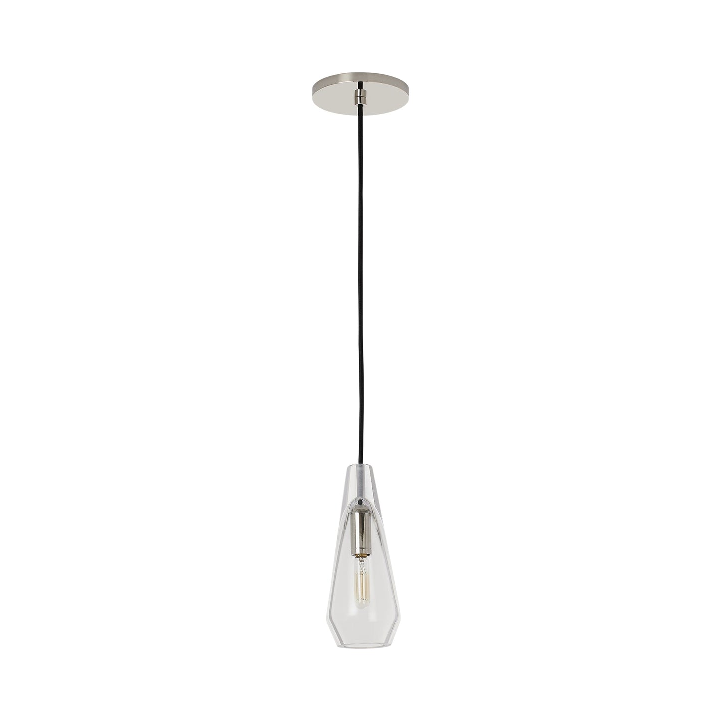 Lustra Pendant Light in Polished Nickel.