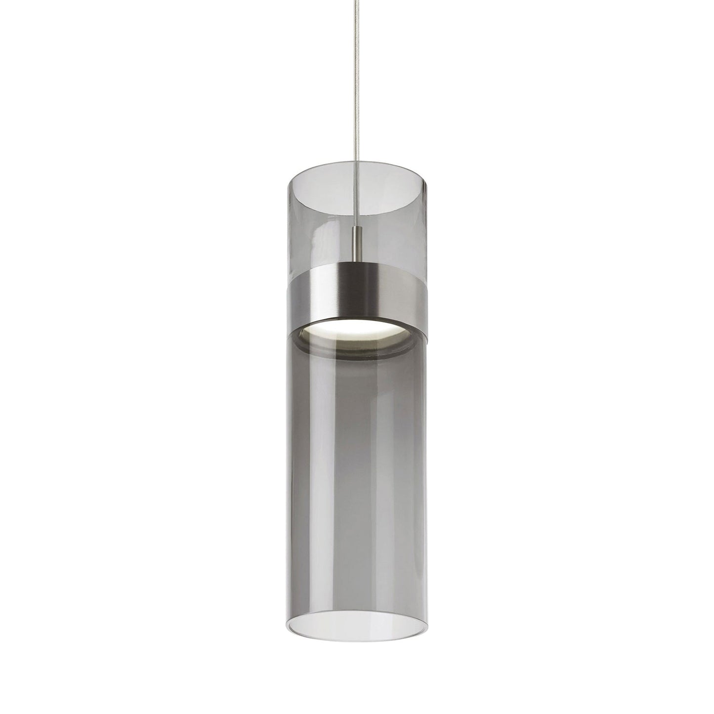 Manette Grande LED Pendant Light in Natural Brass/Transparent Smoke.