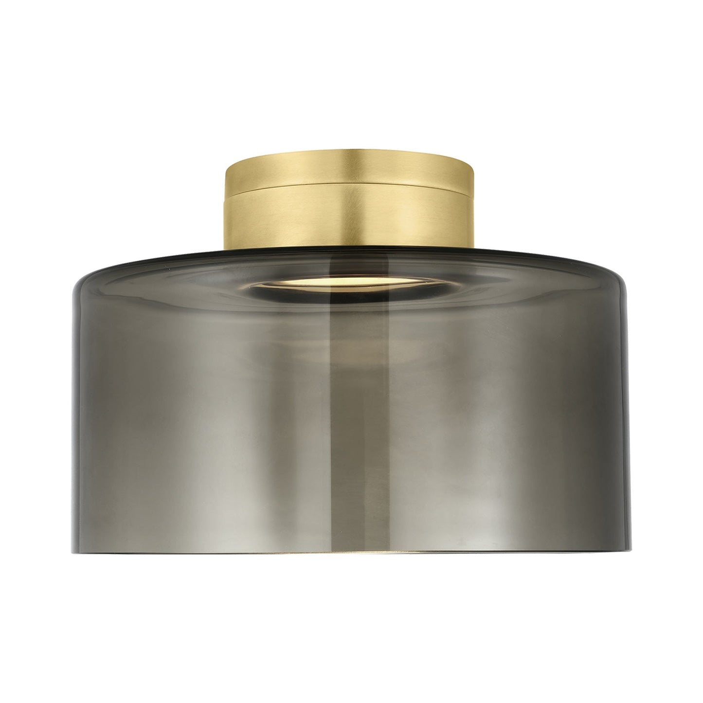 Manette LED Flush Mount Ceiling Light in Natural Brass (Large).