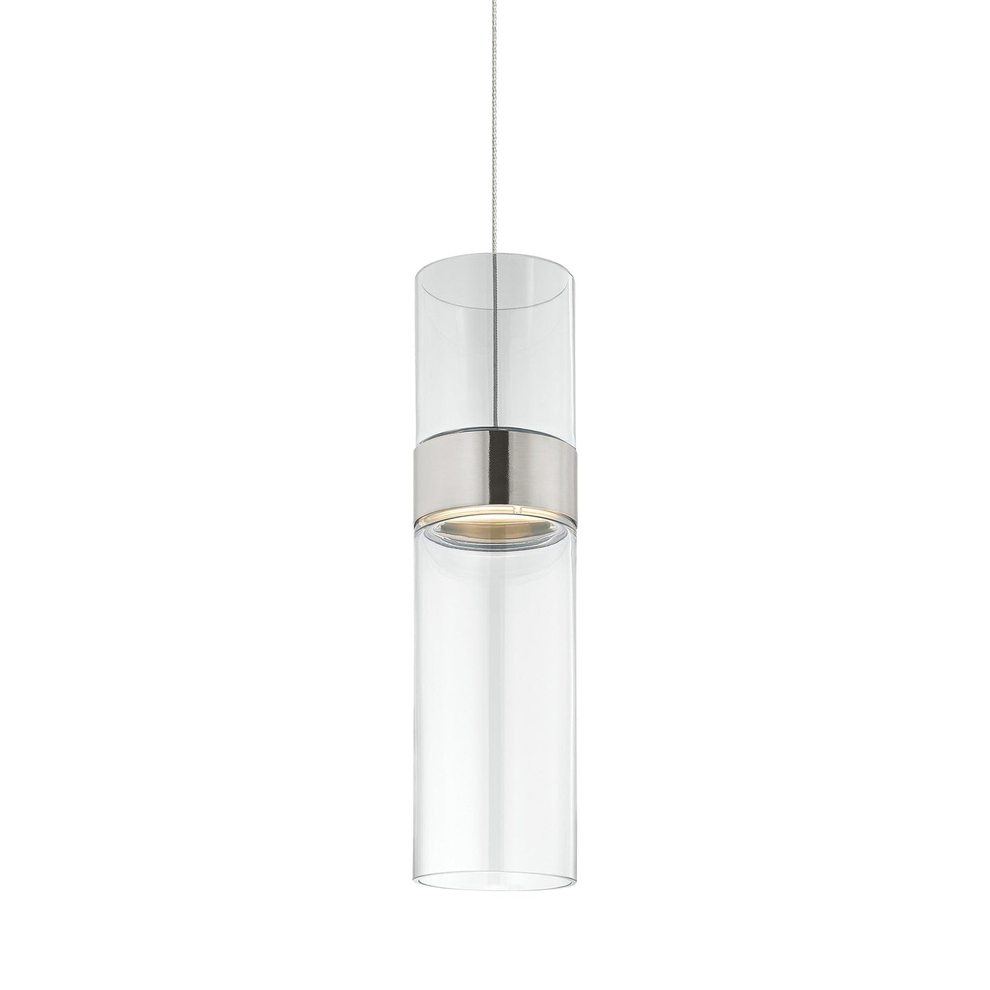 Manette Low Voltage LED Pendant Light in Satin Nickel/Satin Nickel (Clear).