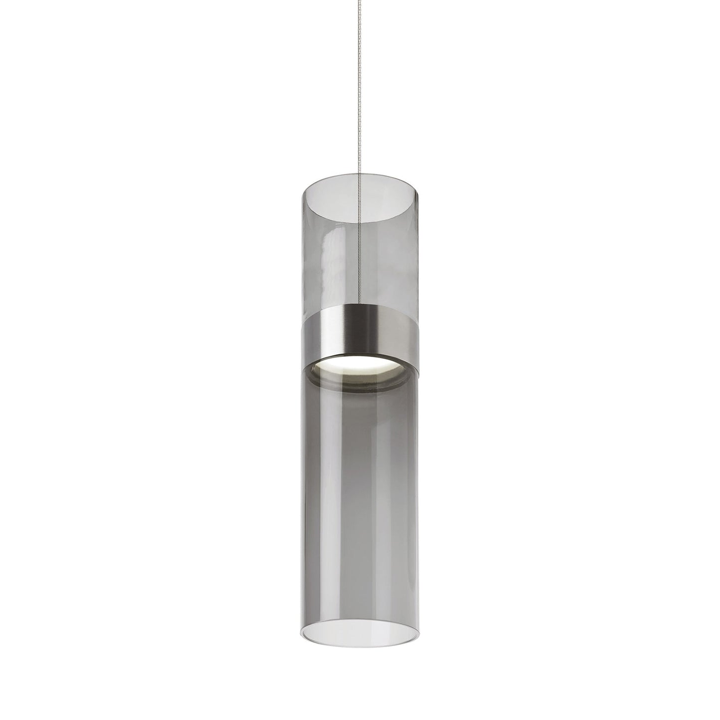 Manette Low Voltage LED Pendant Light in Satin Nickel/Satin Nickel (Transparent Smoke).